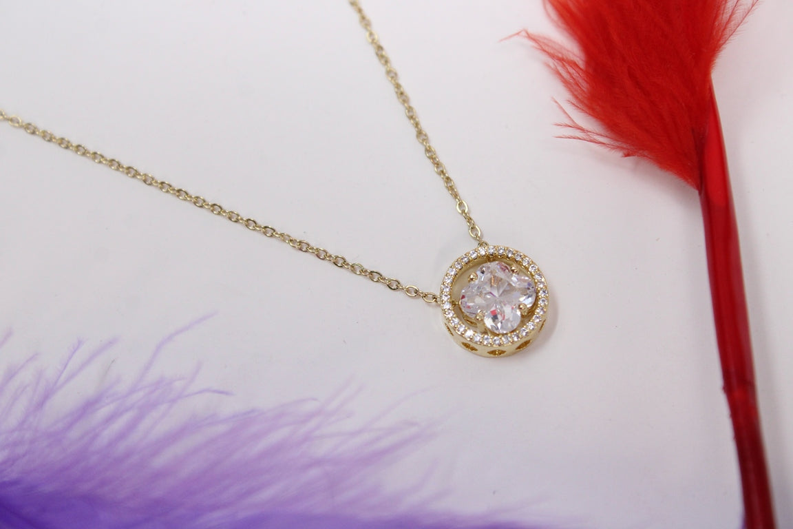 Crystal Glow Golden Pendant Set