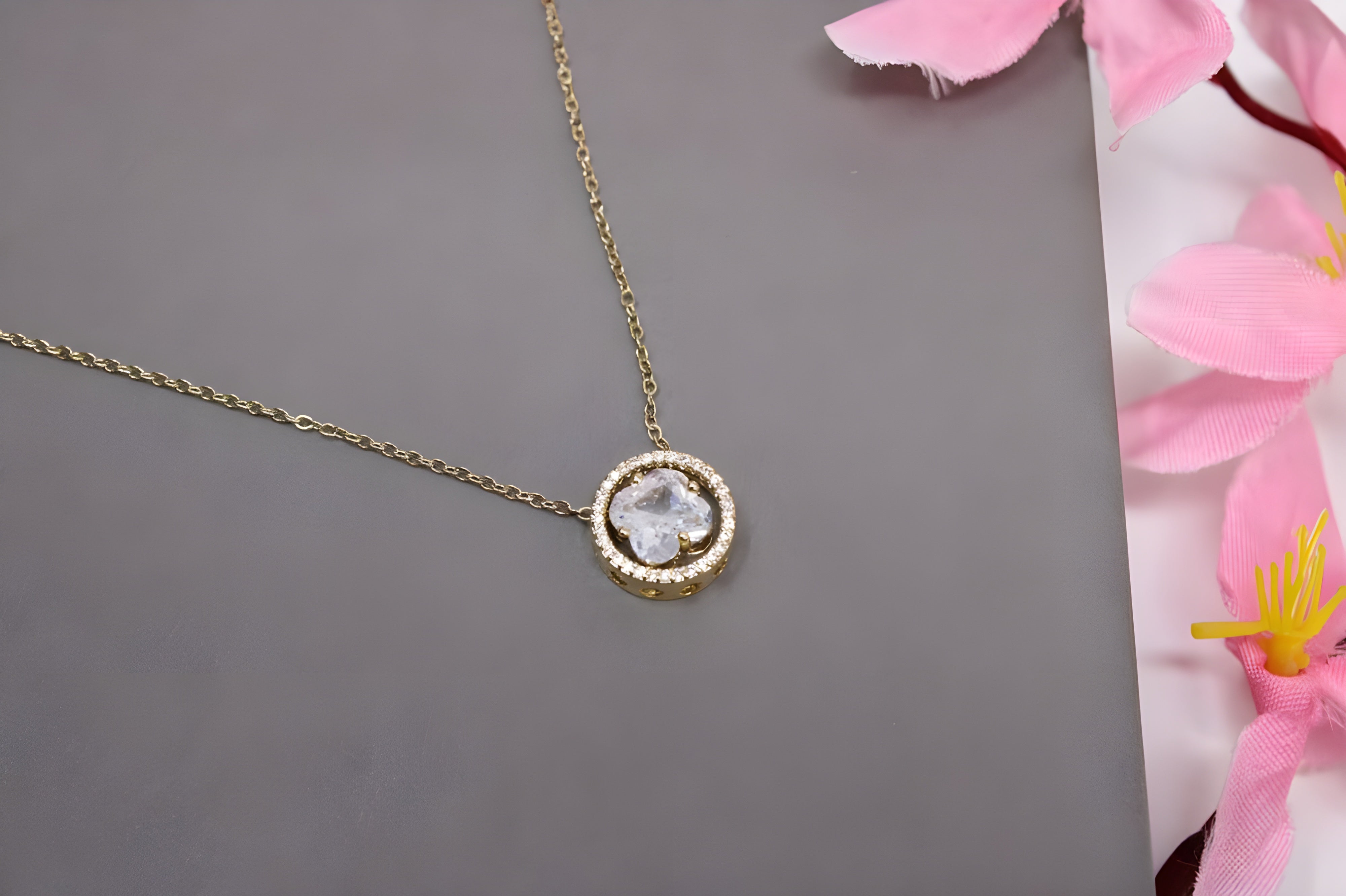 Crystal Glow Golden Pendant Set