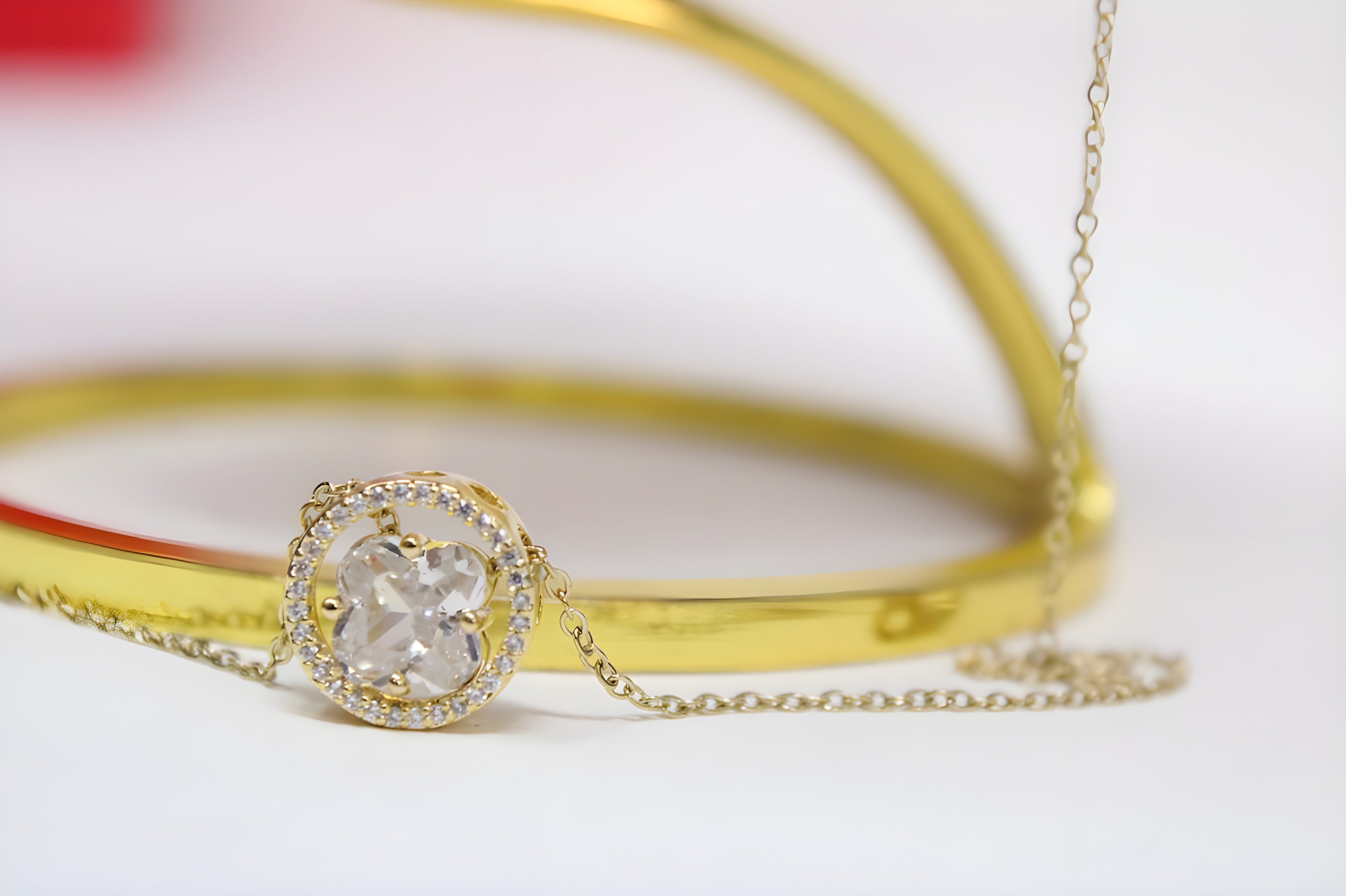 Crystal Glow Golden Pendant Set