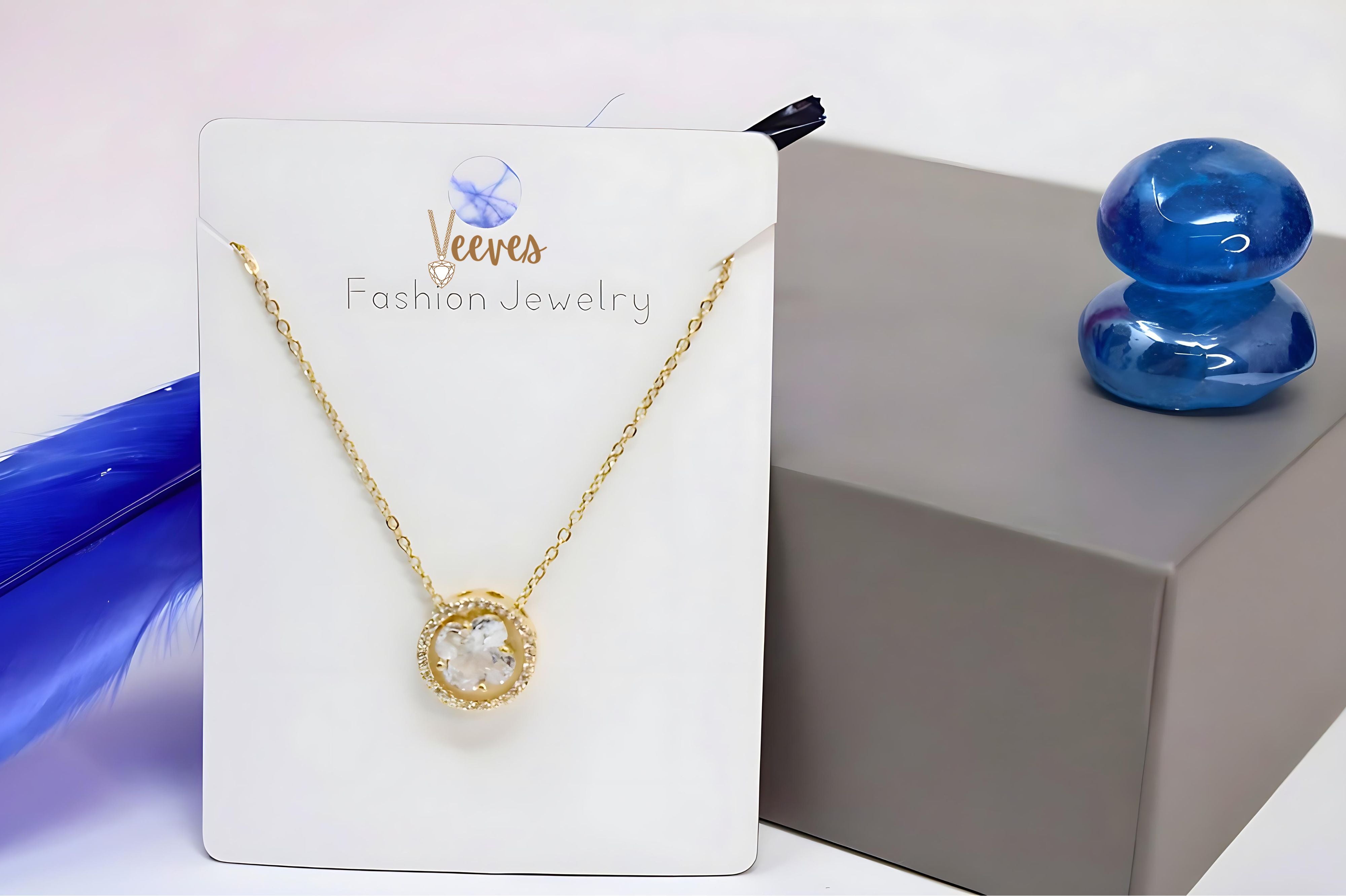 Crystal Glow Golden Pendant Set