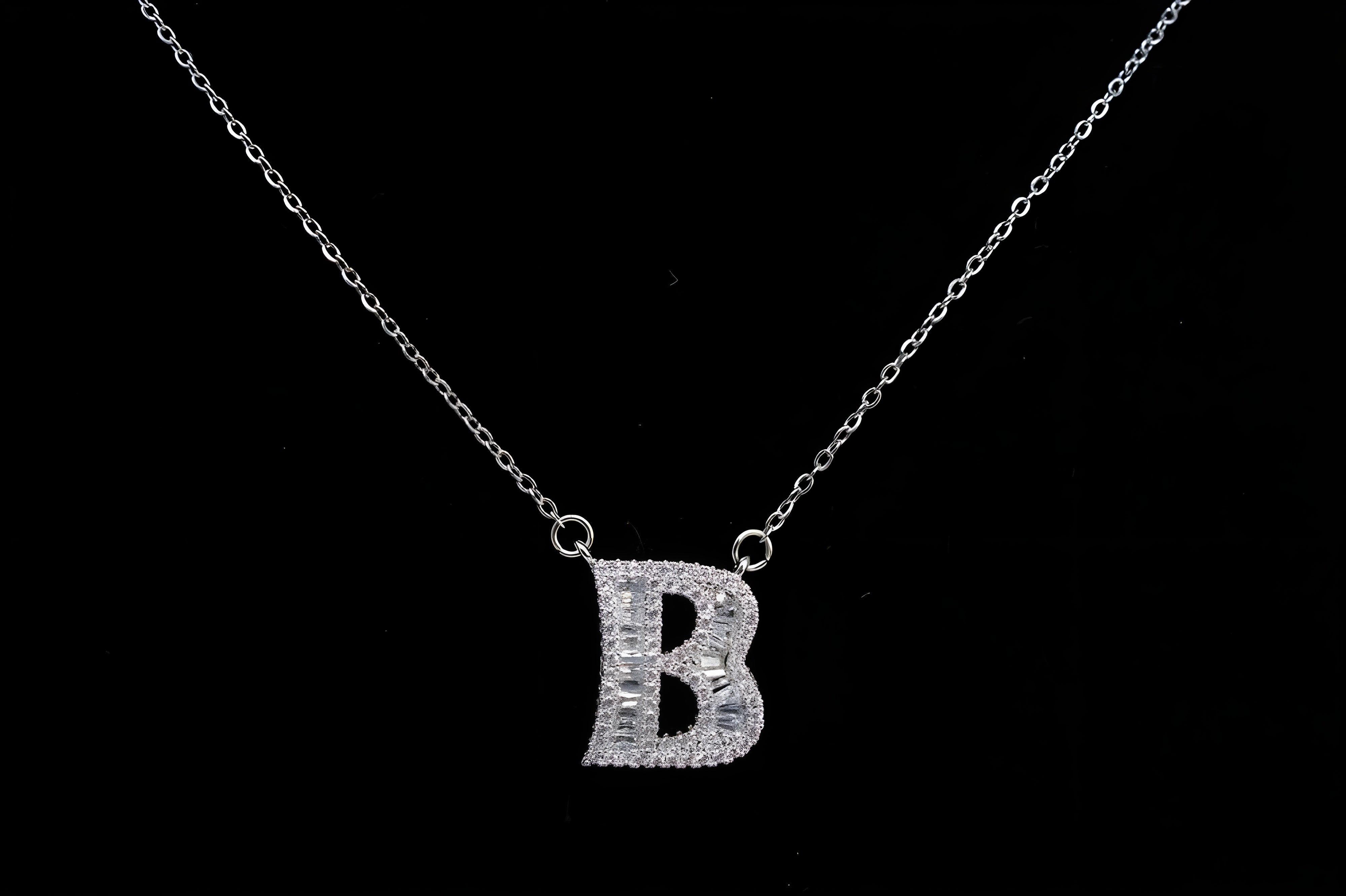 Radiant Dual-Tone Crystal 'B' Pendant Set