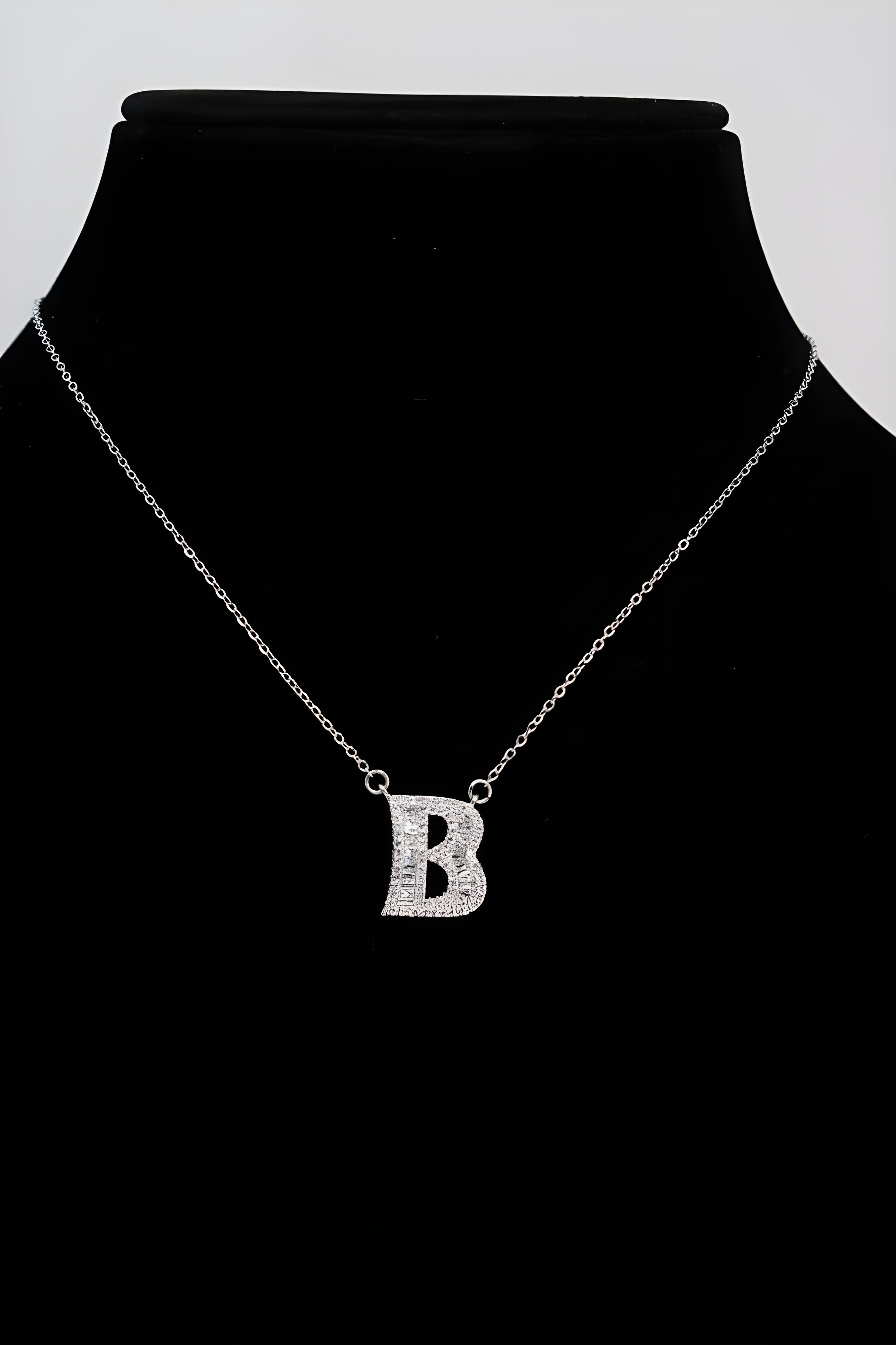 Radiant Dual-Tone Crystal 'B' Pendant Set
