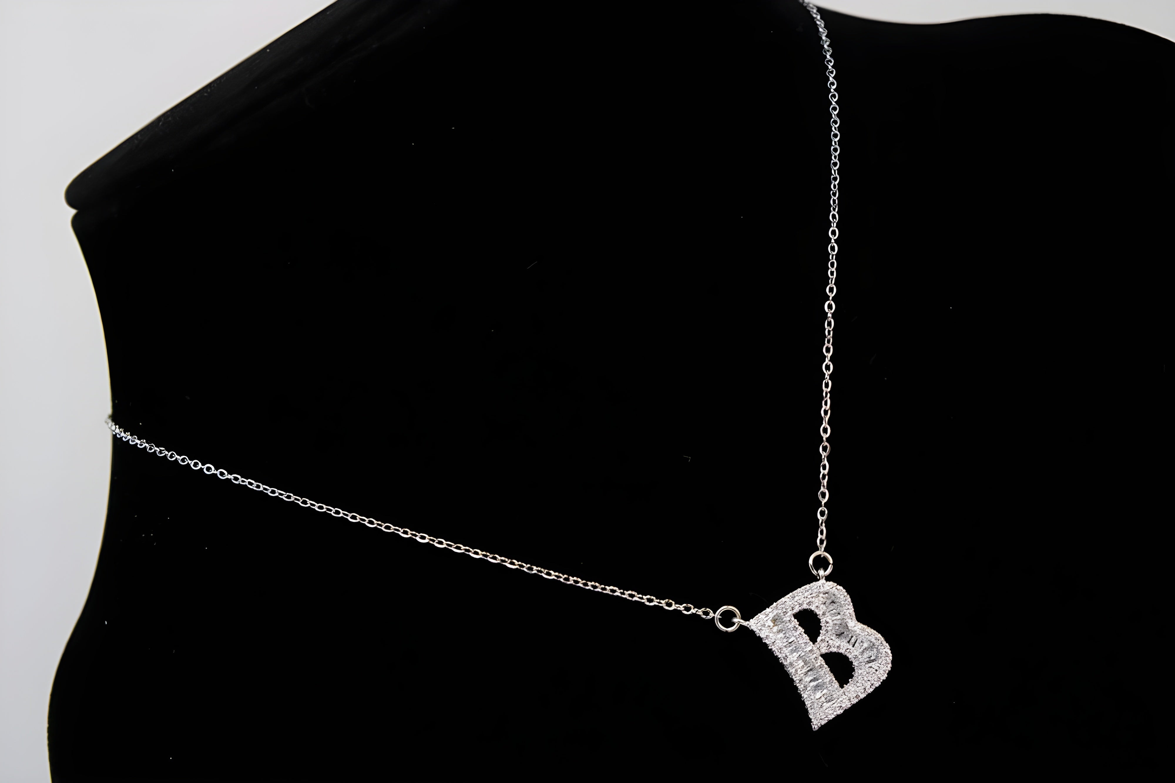 Radiant Dual-Tone Crystal 'B' Pendant Set