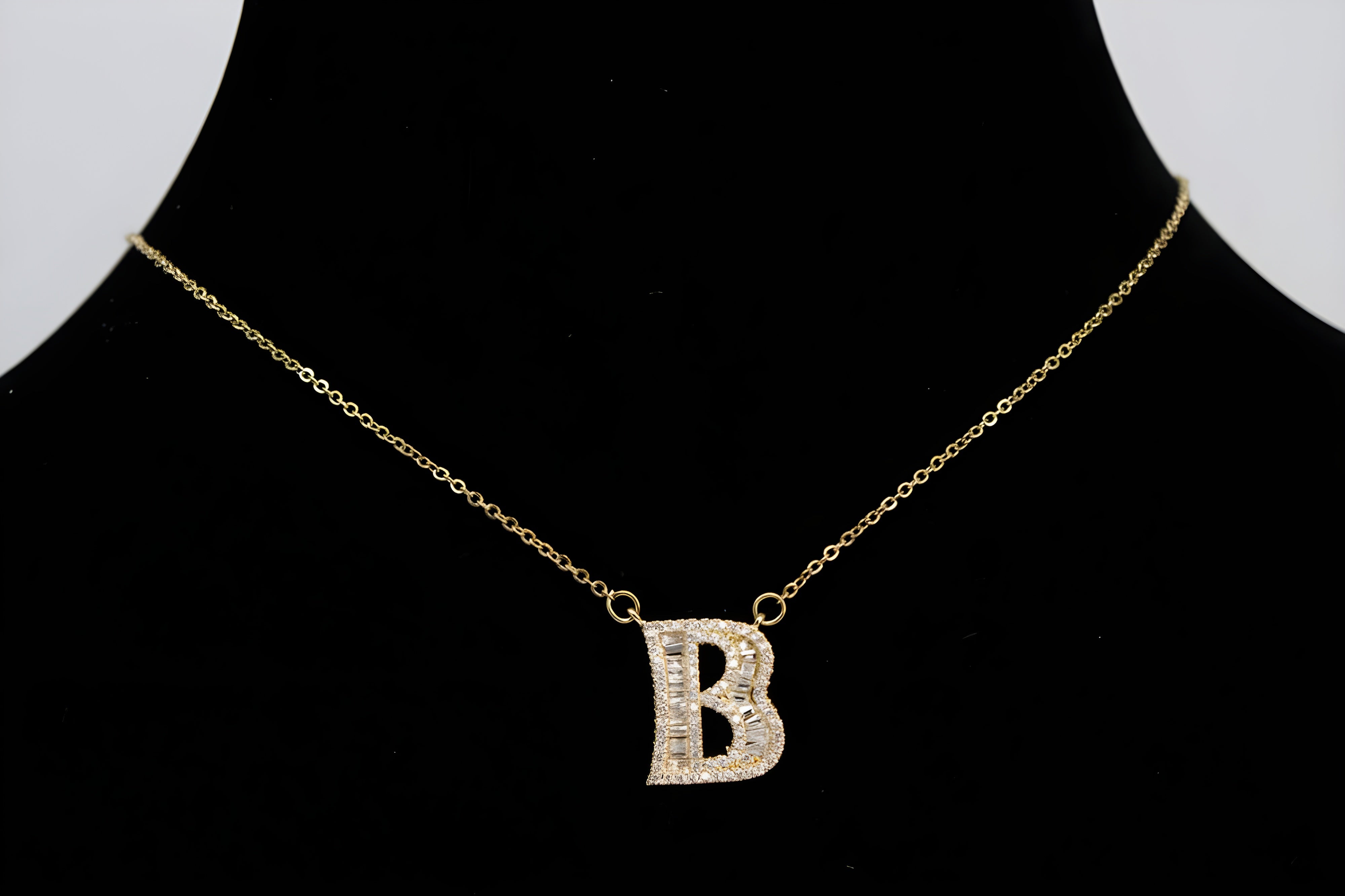 Radiant Dual-Tone Crystal 'B' Pendant Set