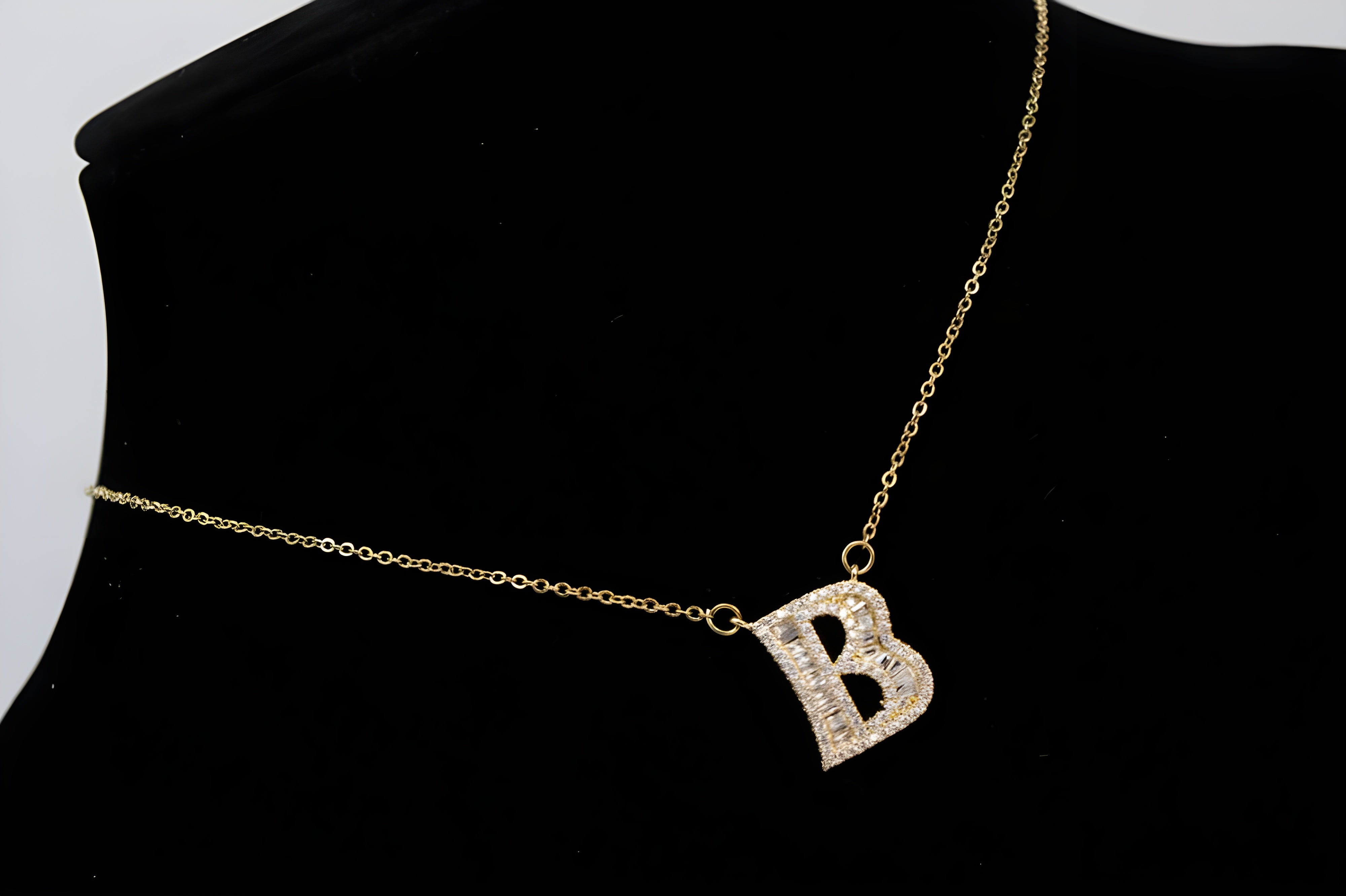 Radiant Dual-Tone Crystal 'B' Pendant Set