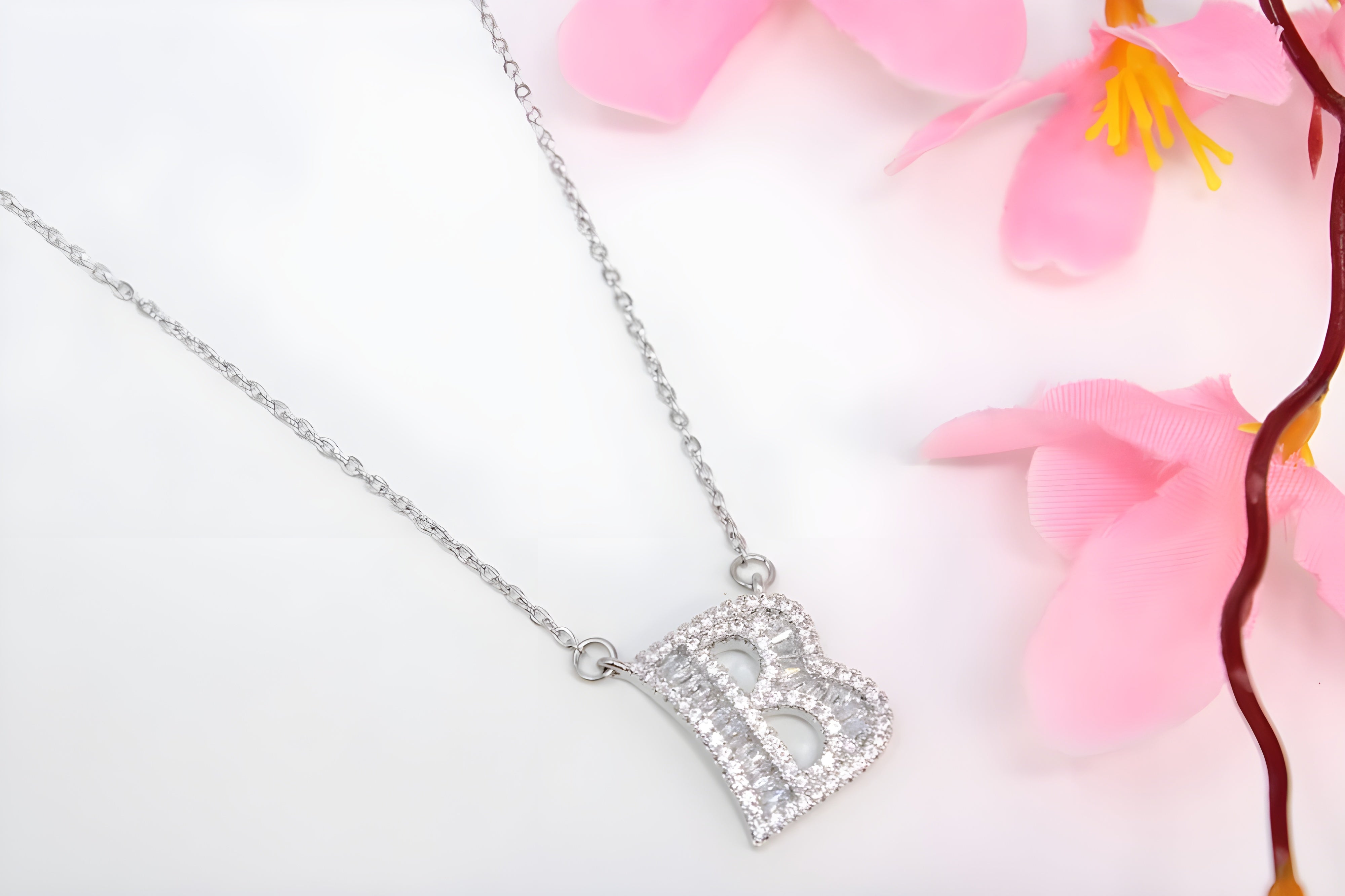 Radiant Dual-Tone Crystal 'B' Pendant Set