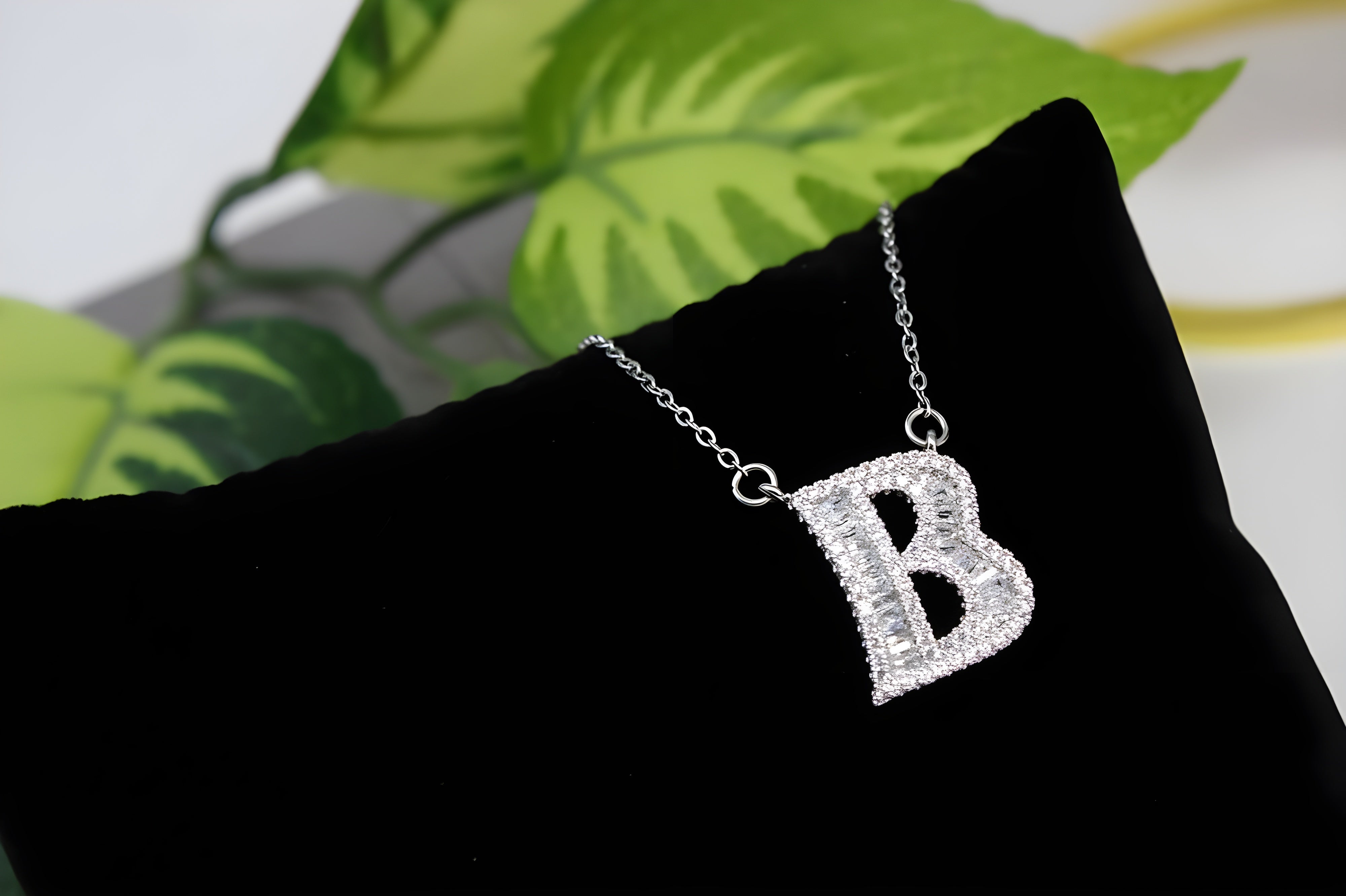 Radiant Dual-Tone Crystal 'B' Pendant Set