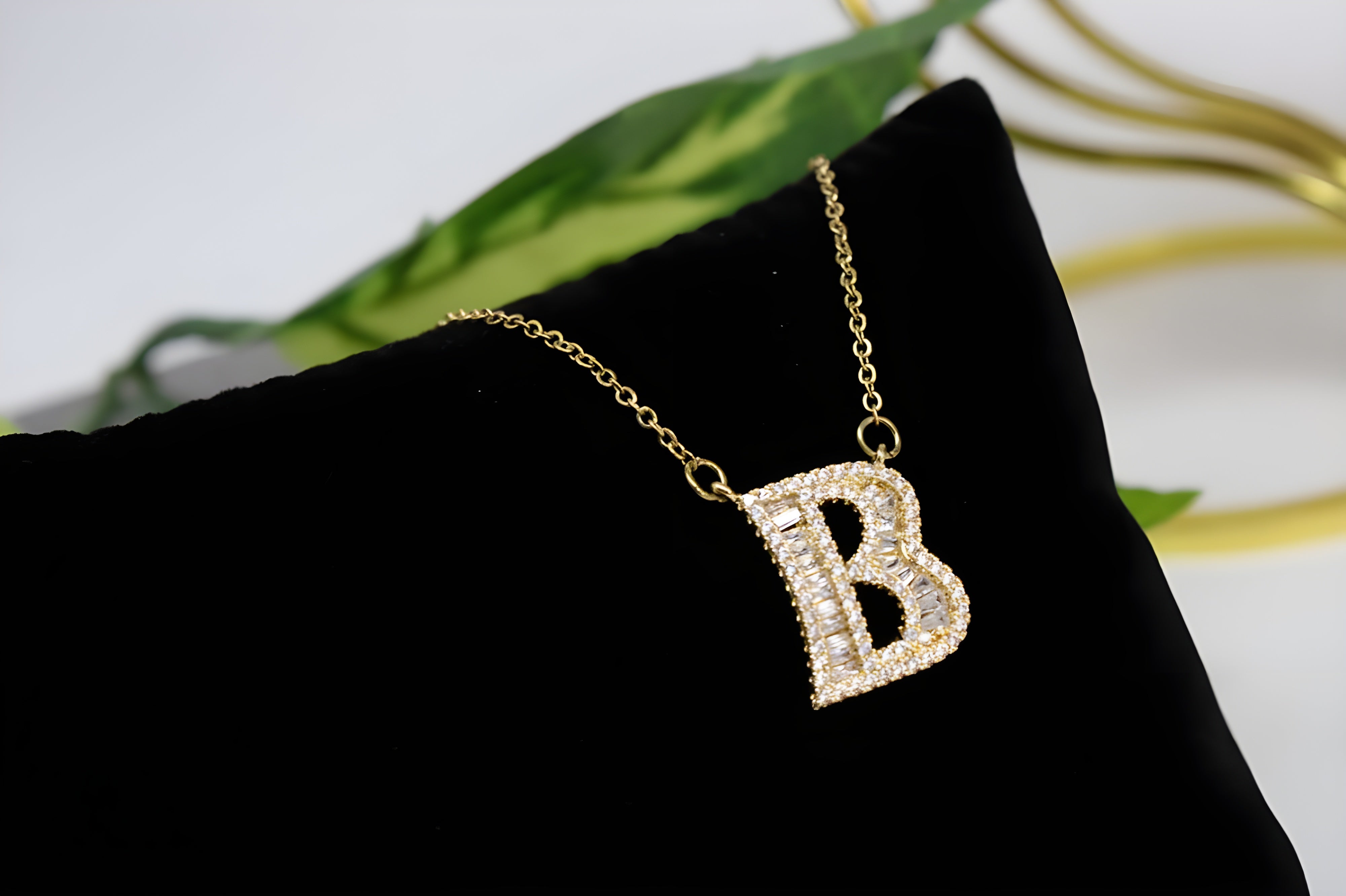Radiant Dual-Tone Crystal 'B' Pendant Set