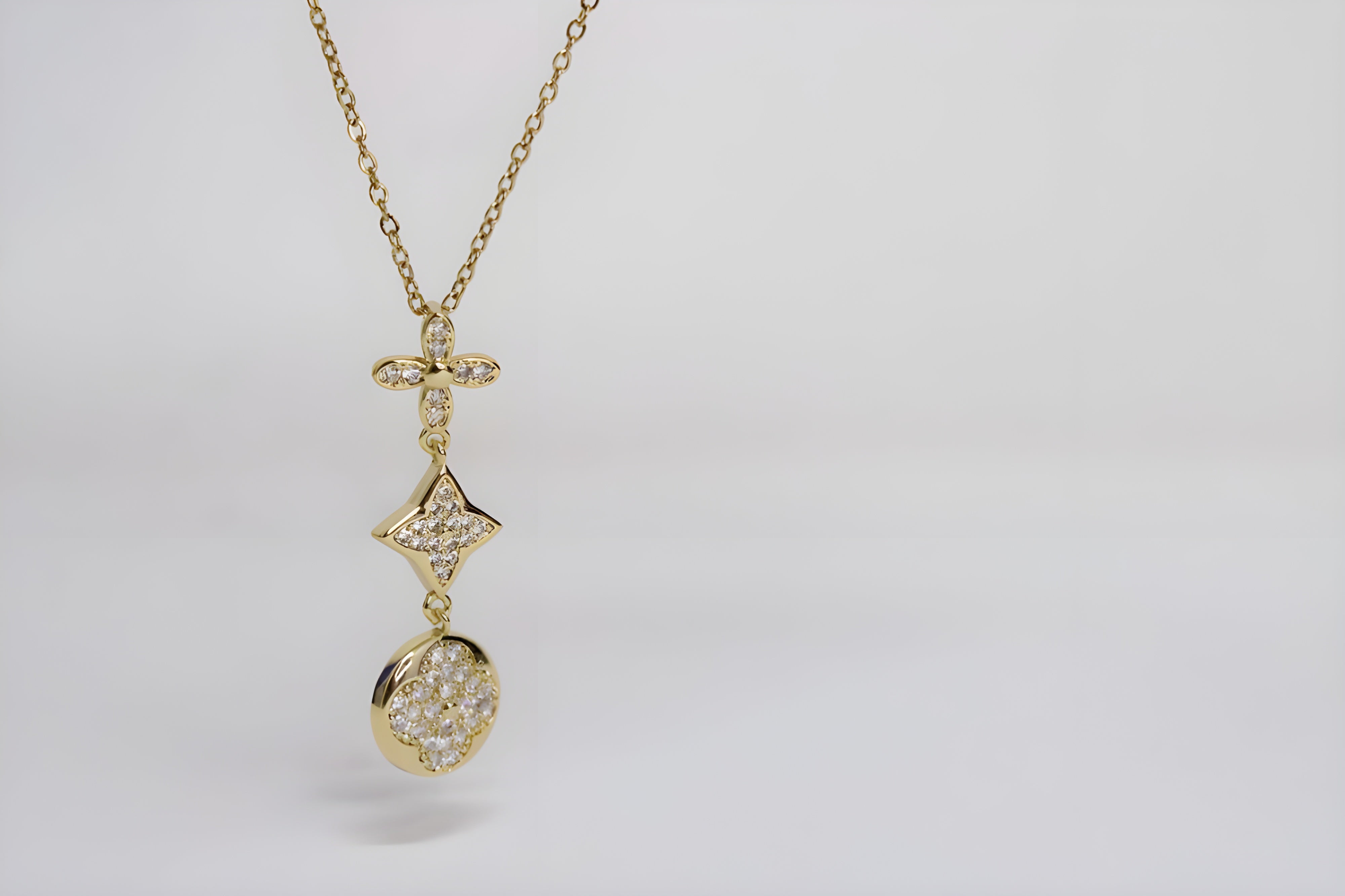 Golden Glow Crystal Pendant Set