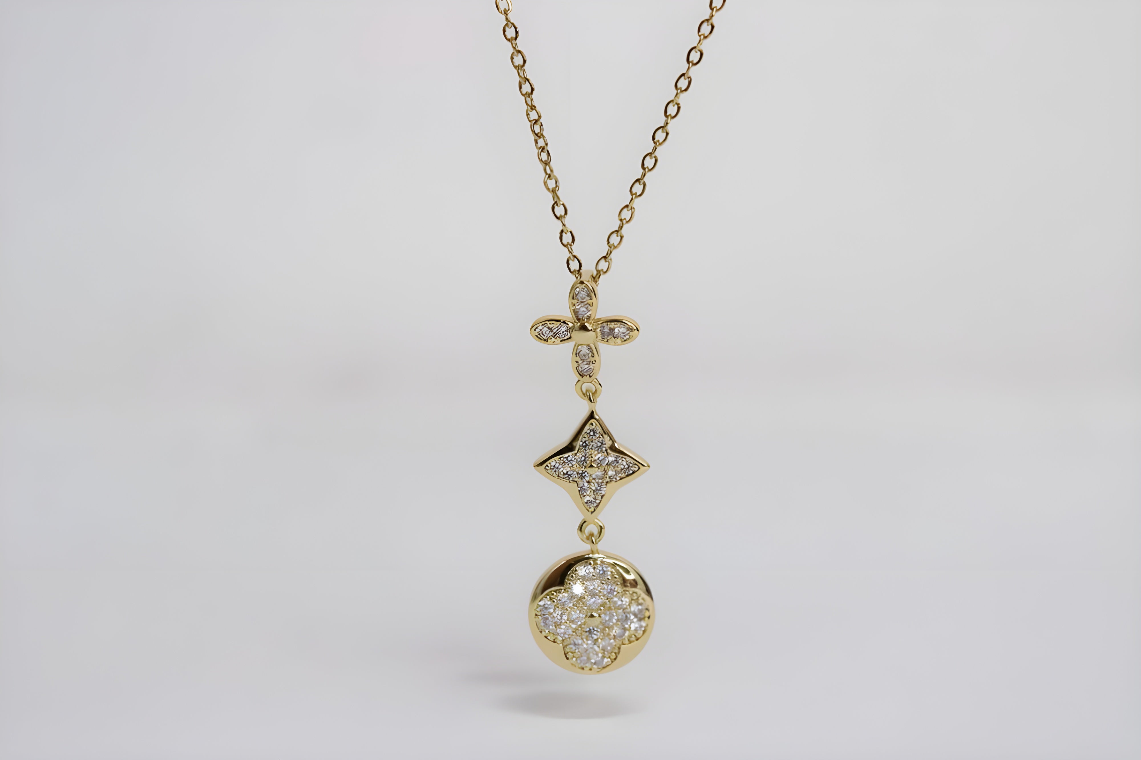 Golden Glow Crystal Pendant Set