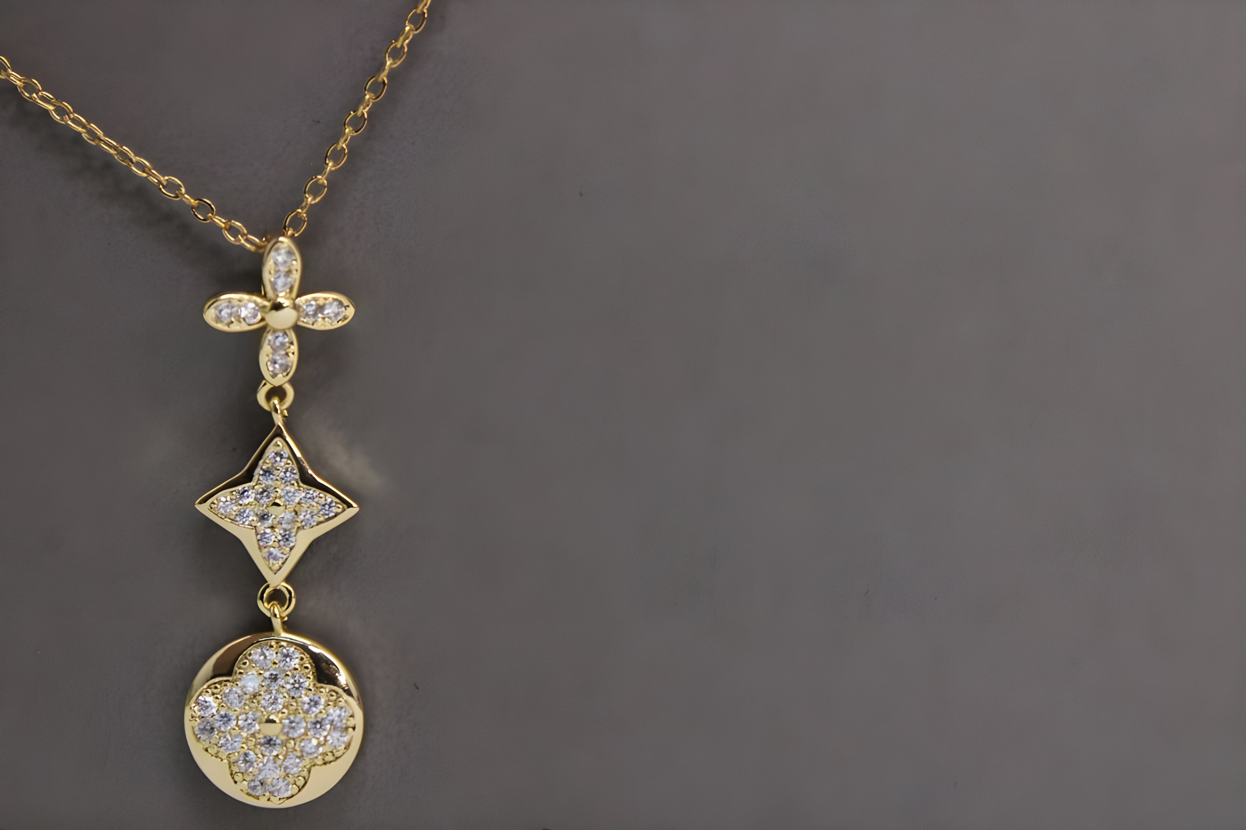 Golden Glow Crystal Pendant Set