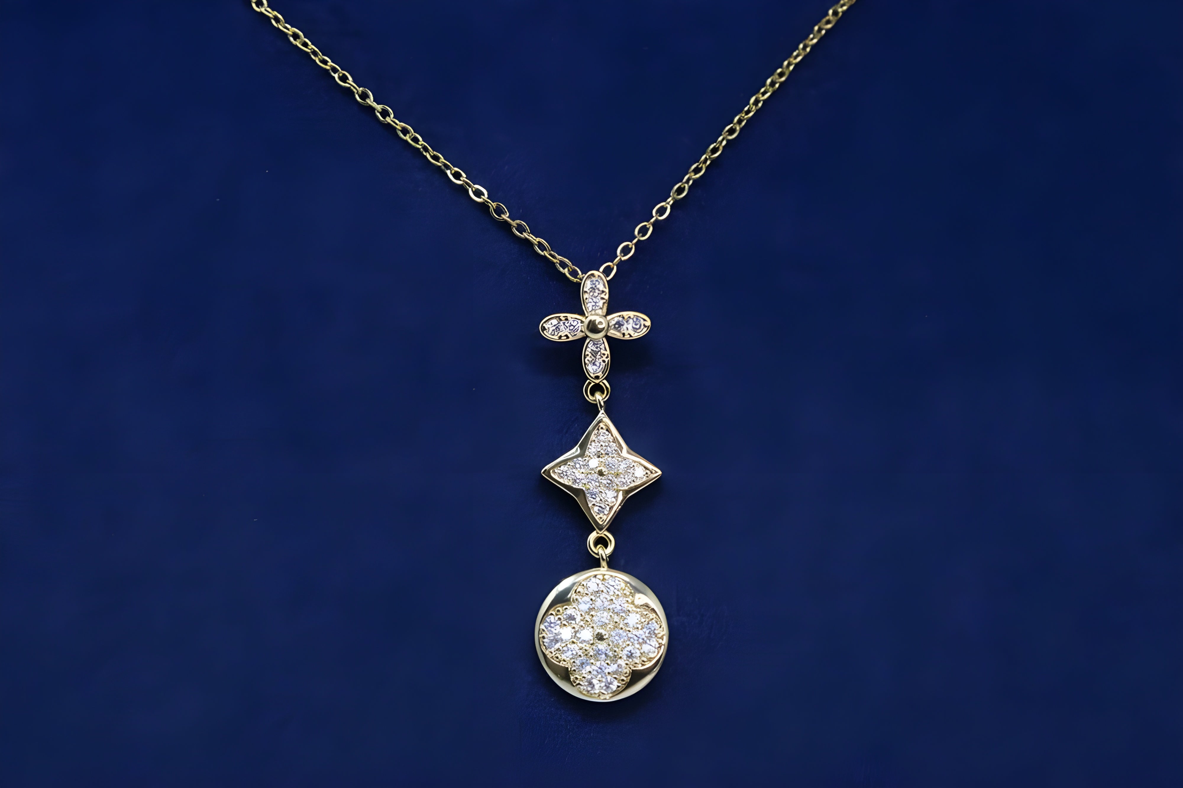 Golden Glow Crystal Pendant Set