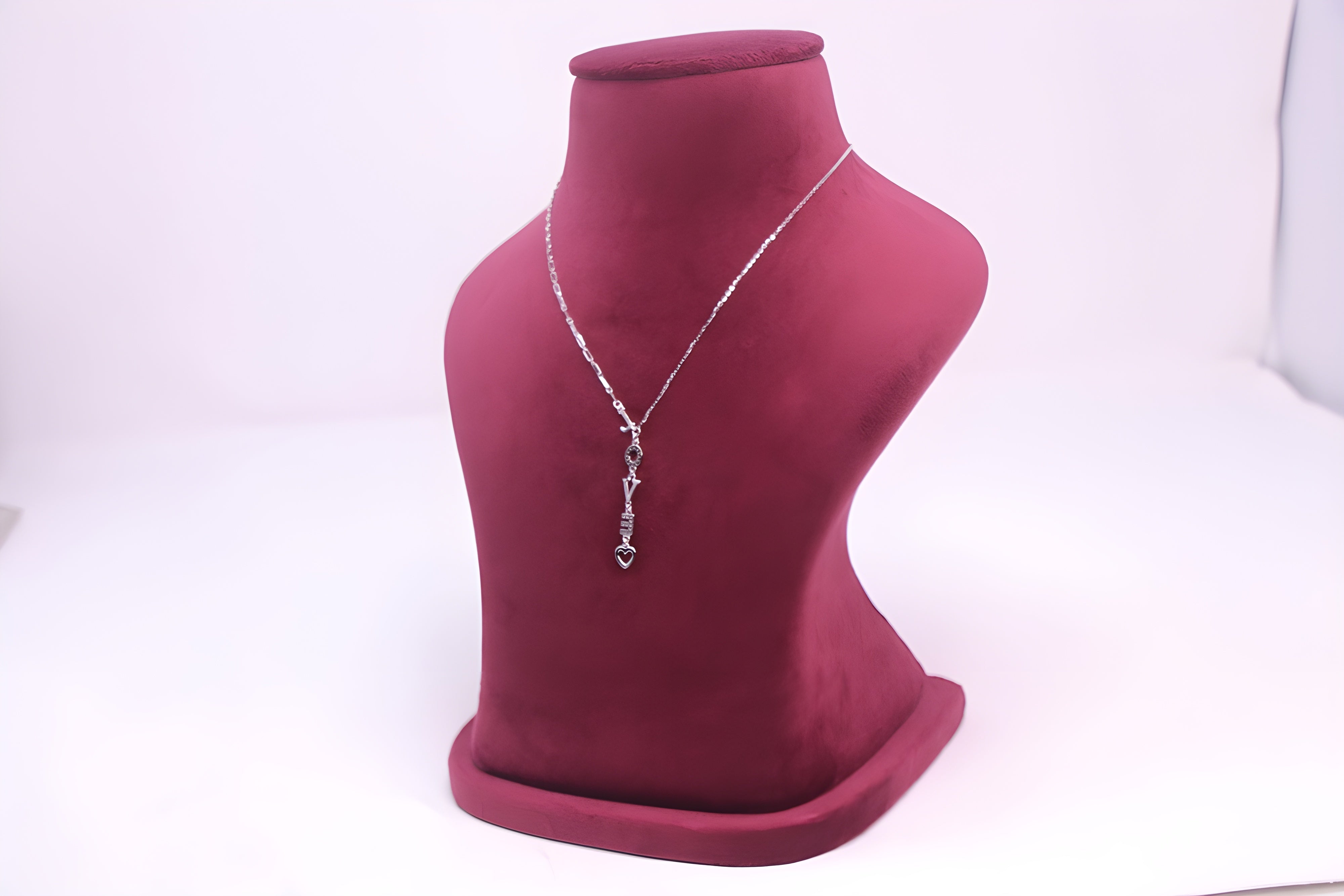 LOVE Letter Pendant in 92.5 Sterling Silver with VeeLux Premium Crystals