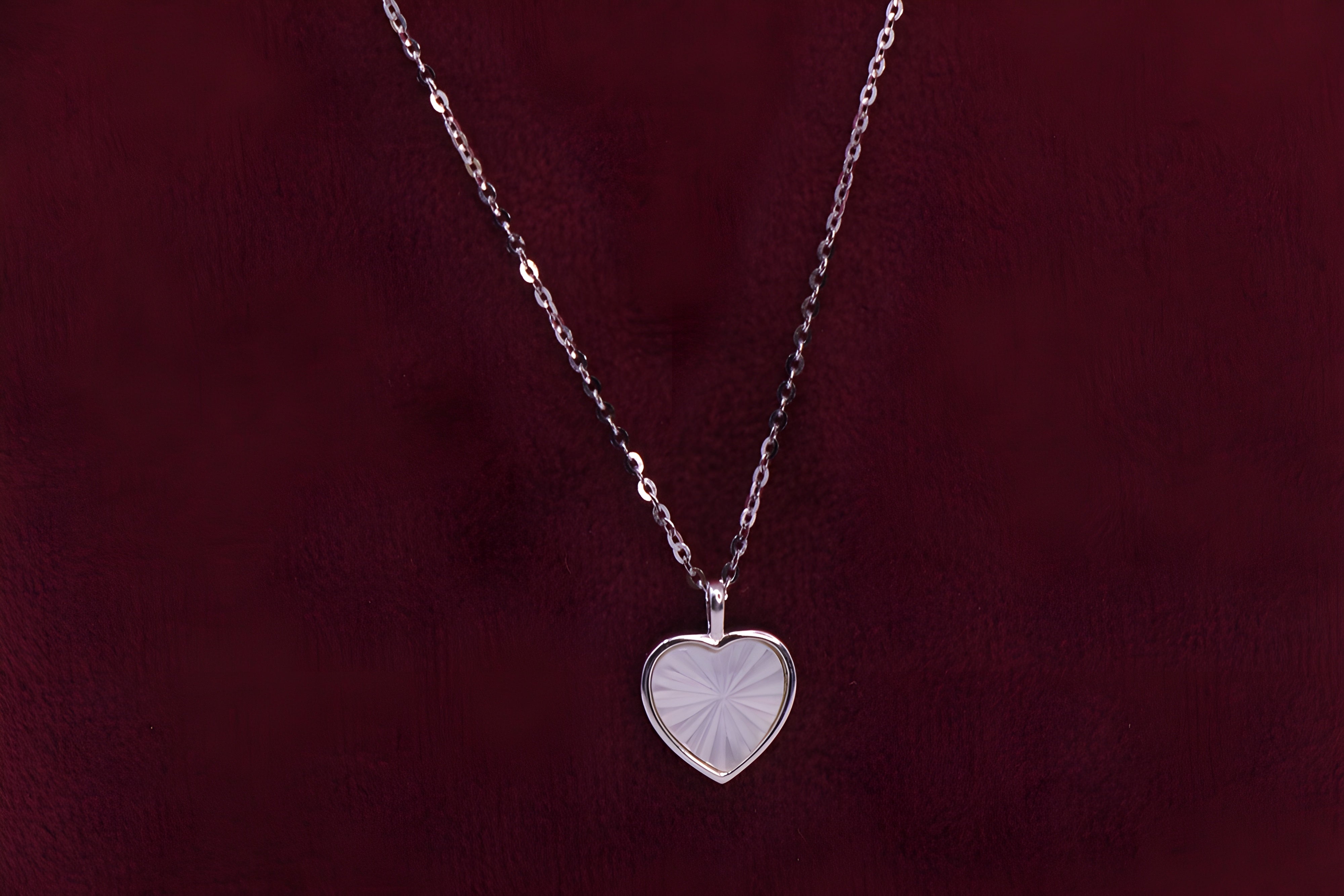 Sterling Silver Sparkling Heart VeeLux Premium Pendant