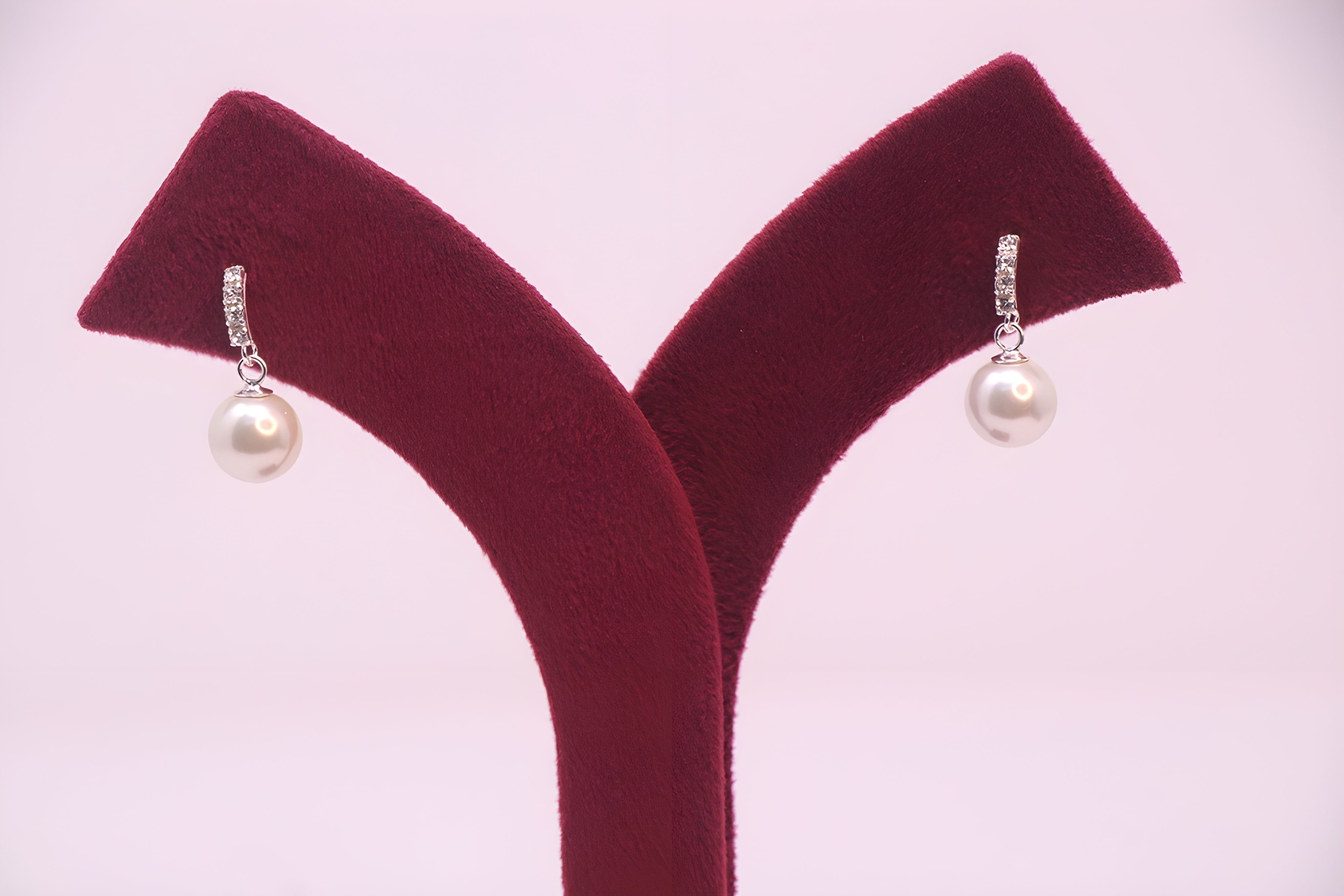 Sterling Silver VeeLux Premium Crystal Mystique Pearl Earrings