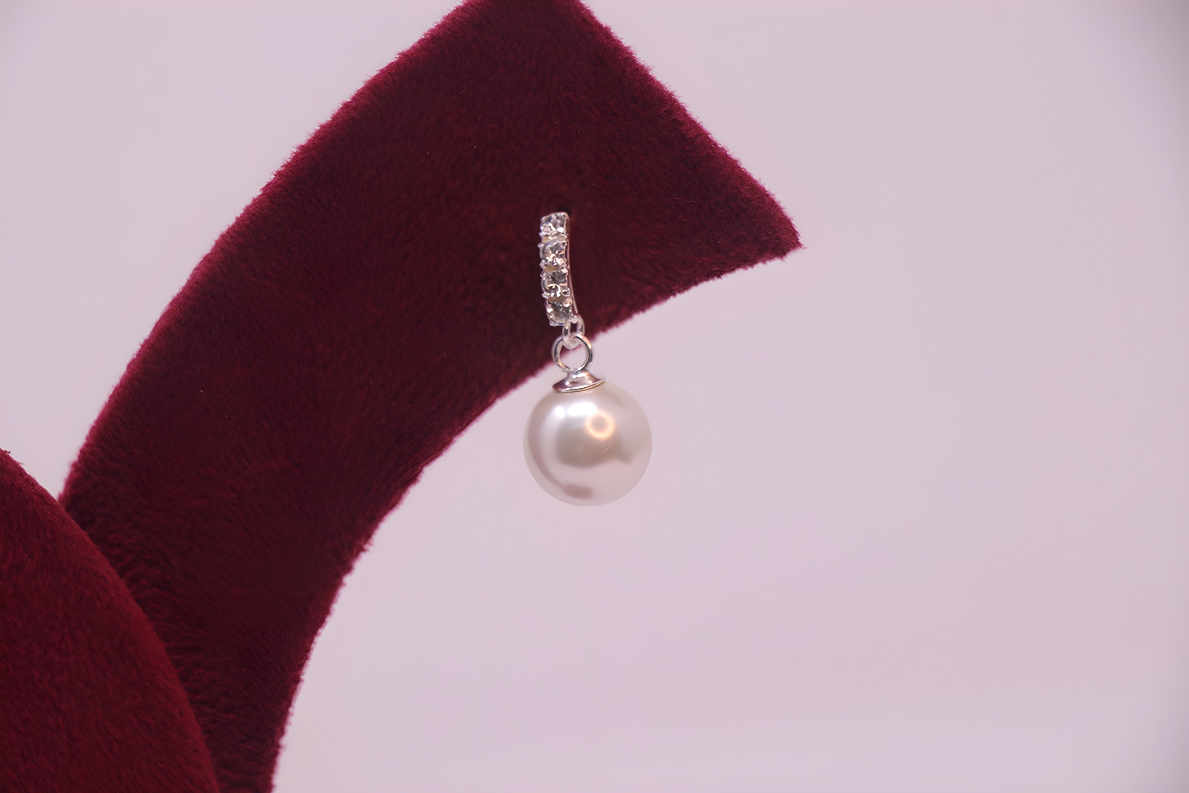 Sterling Silver VeeLux Premium Crystal Mystique Pearl Earrings