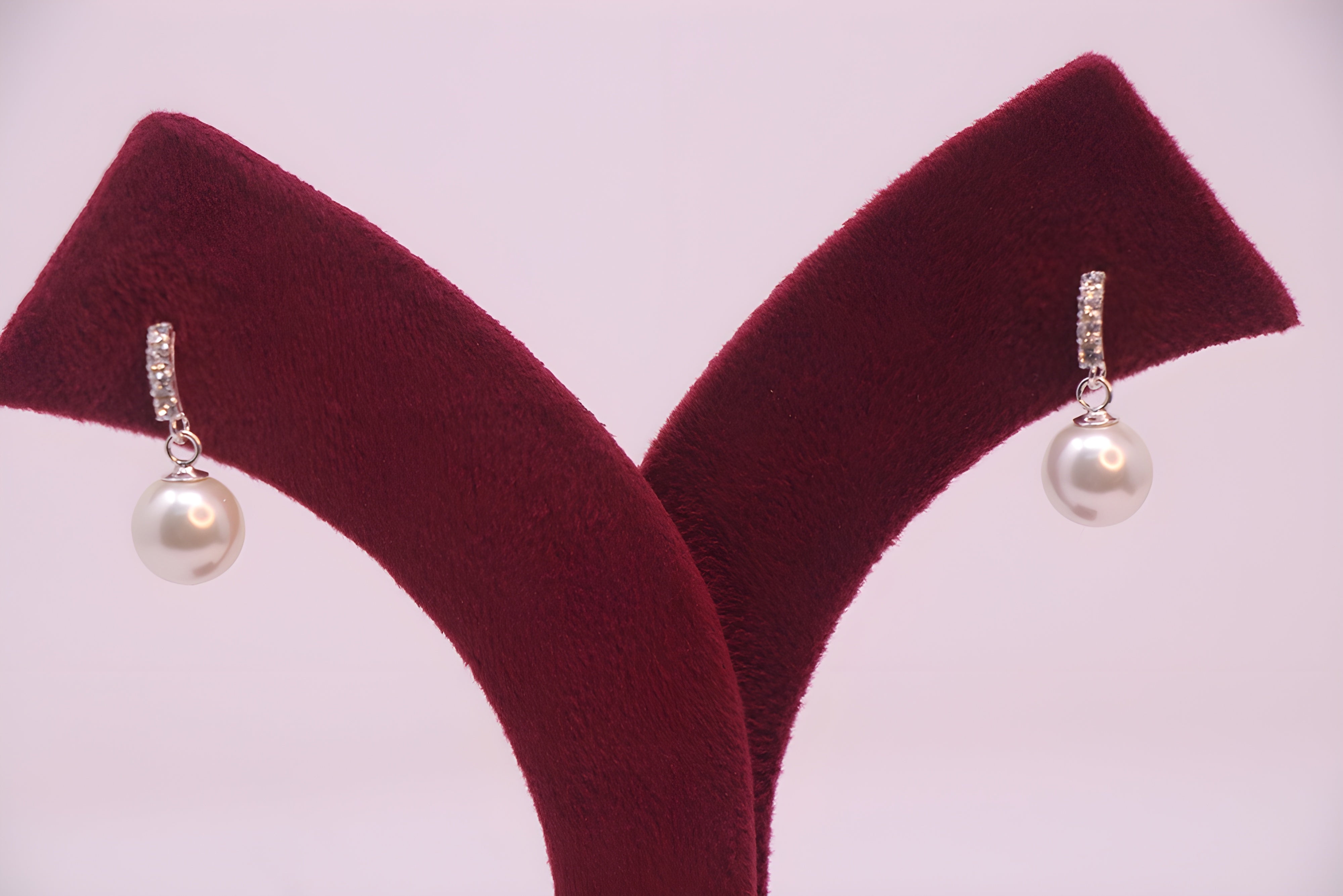 Sterling Silver VeeLux Premium Crystal Mystique Pearl Earrings