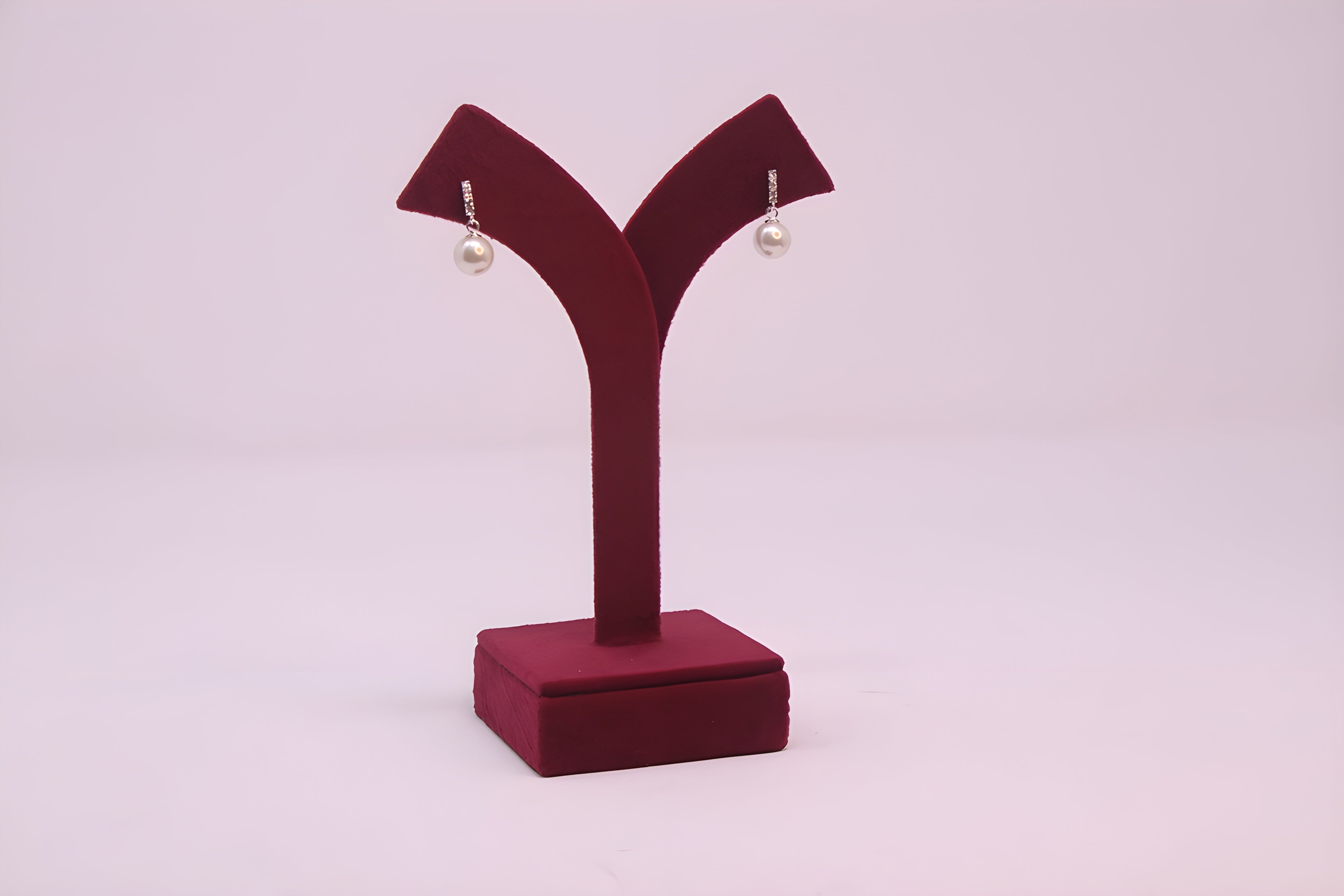 Sterling Silver VeeLux Premium Crystal Mystique Pearl Earrings