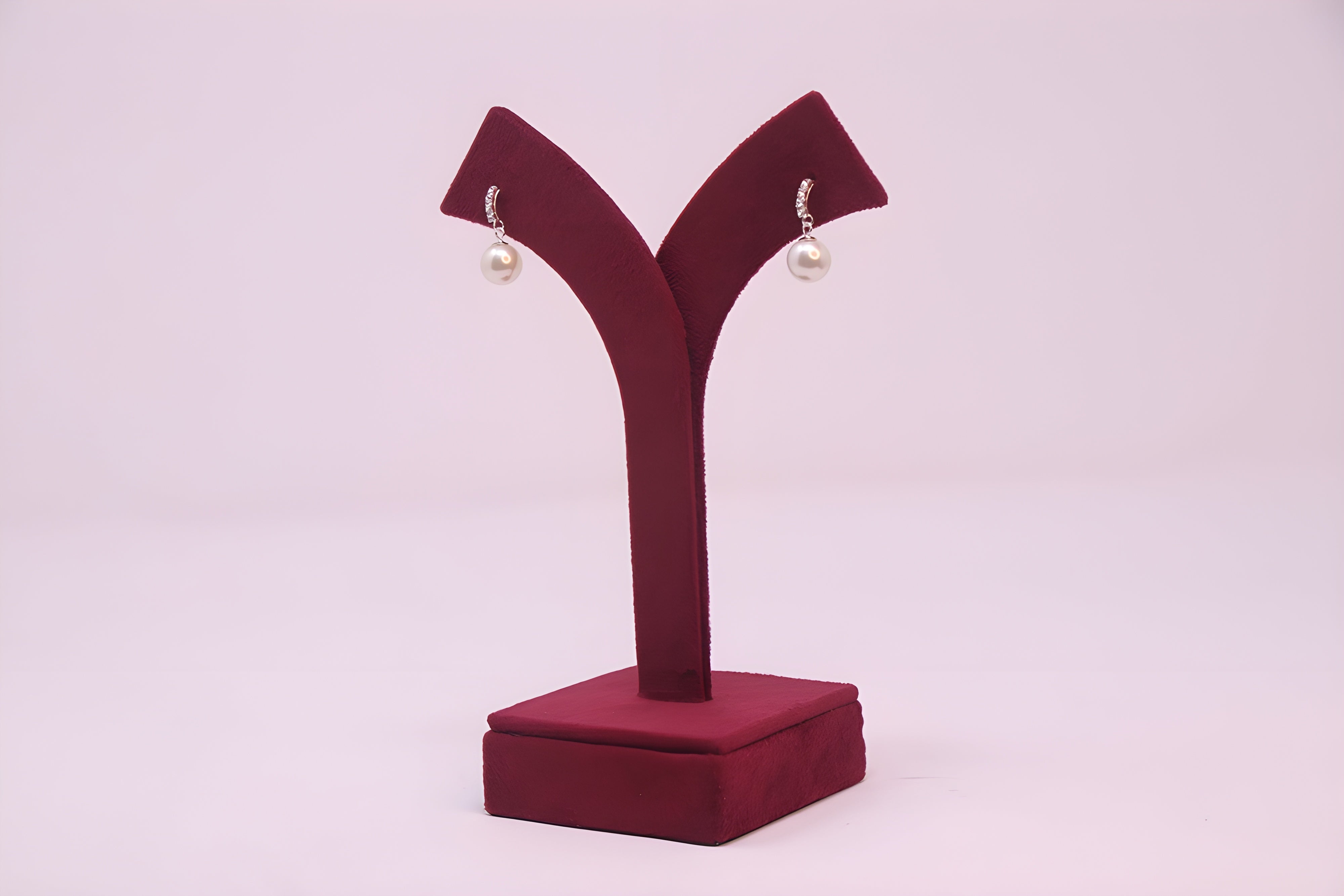 Sterling Silver VeeLux Premium Crystal Mystique Pearl Earrings