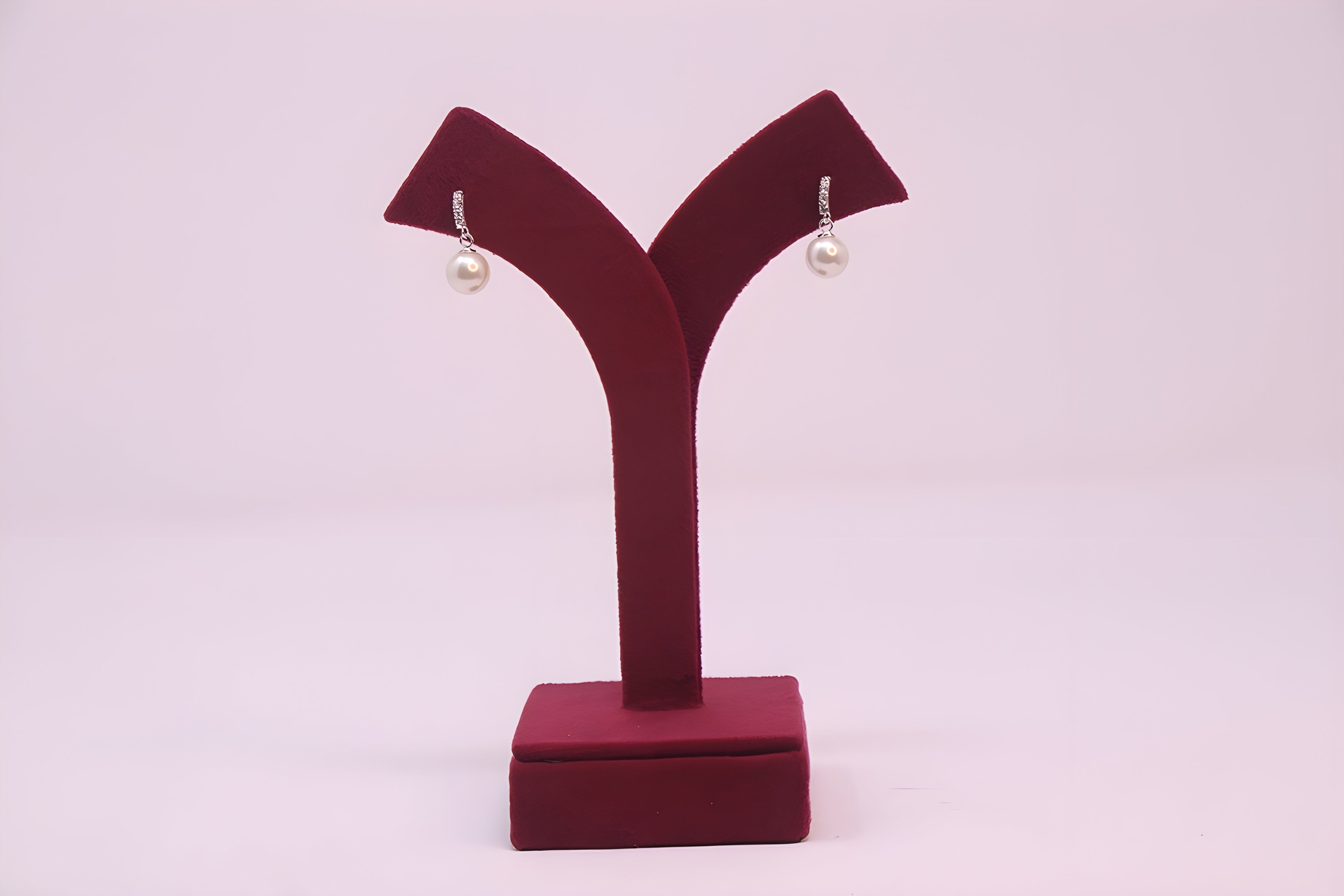 Sterling Silver VeeLux Premium Crystal Mystique Pearl Earrings