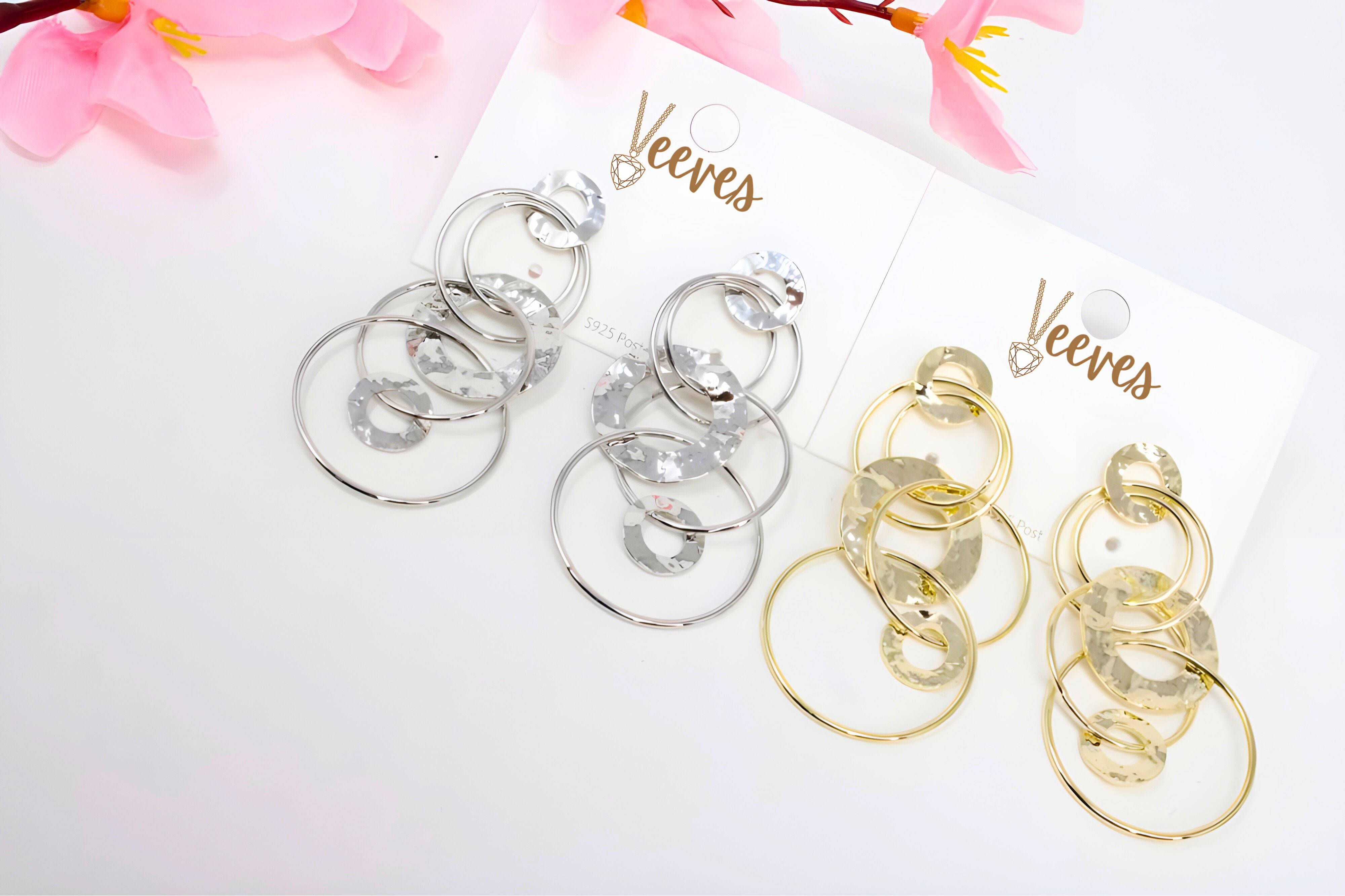 Radiant Hammered Hoops
