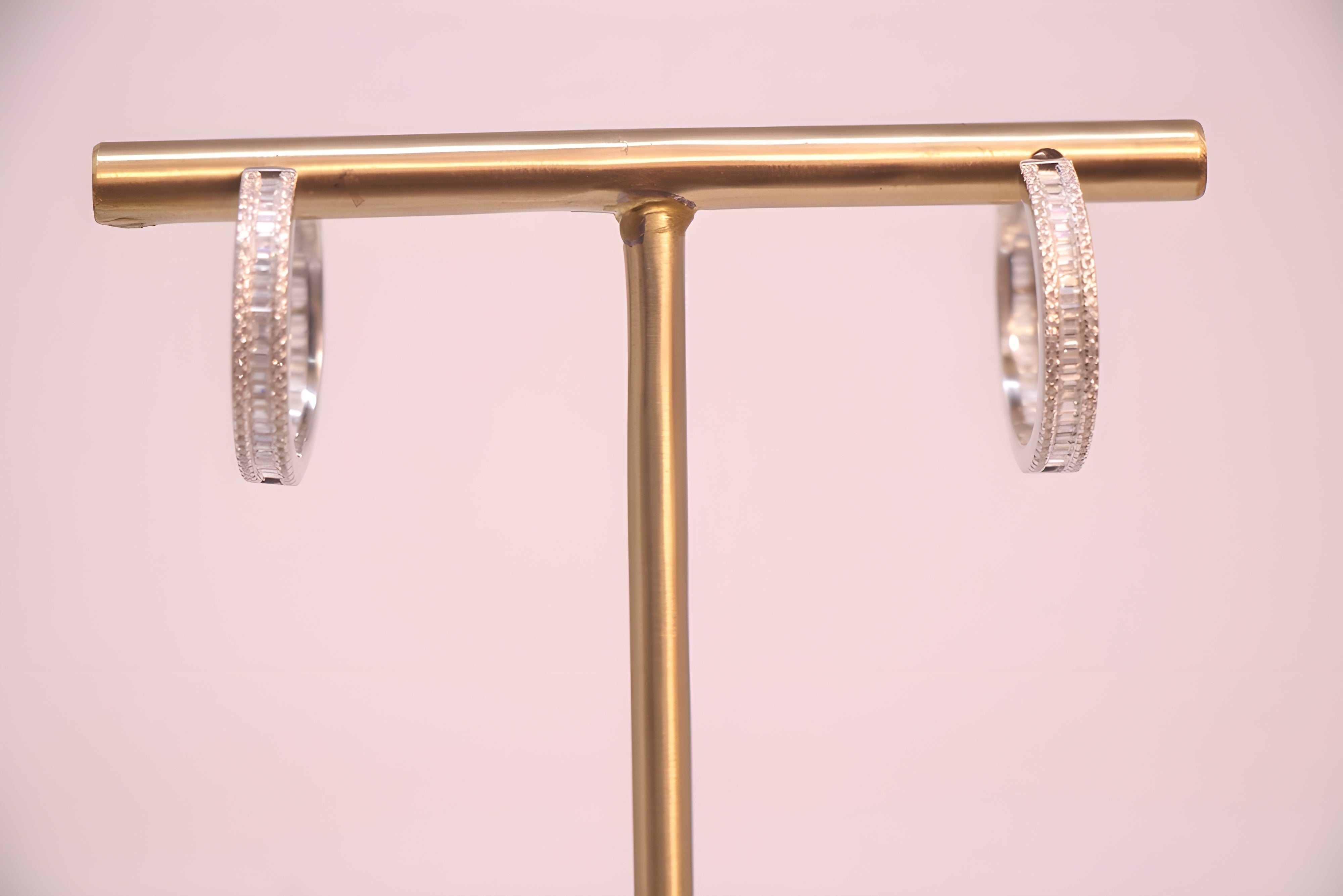 VeeLux Premium Sparkle Sterling Silver Loop Earrings