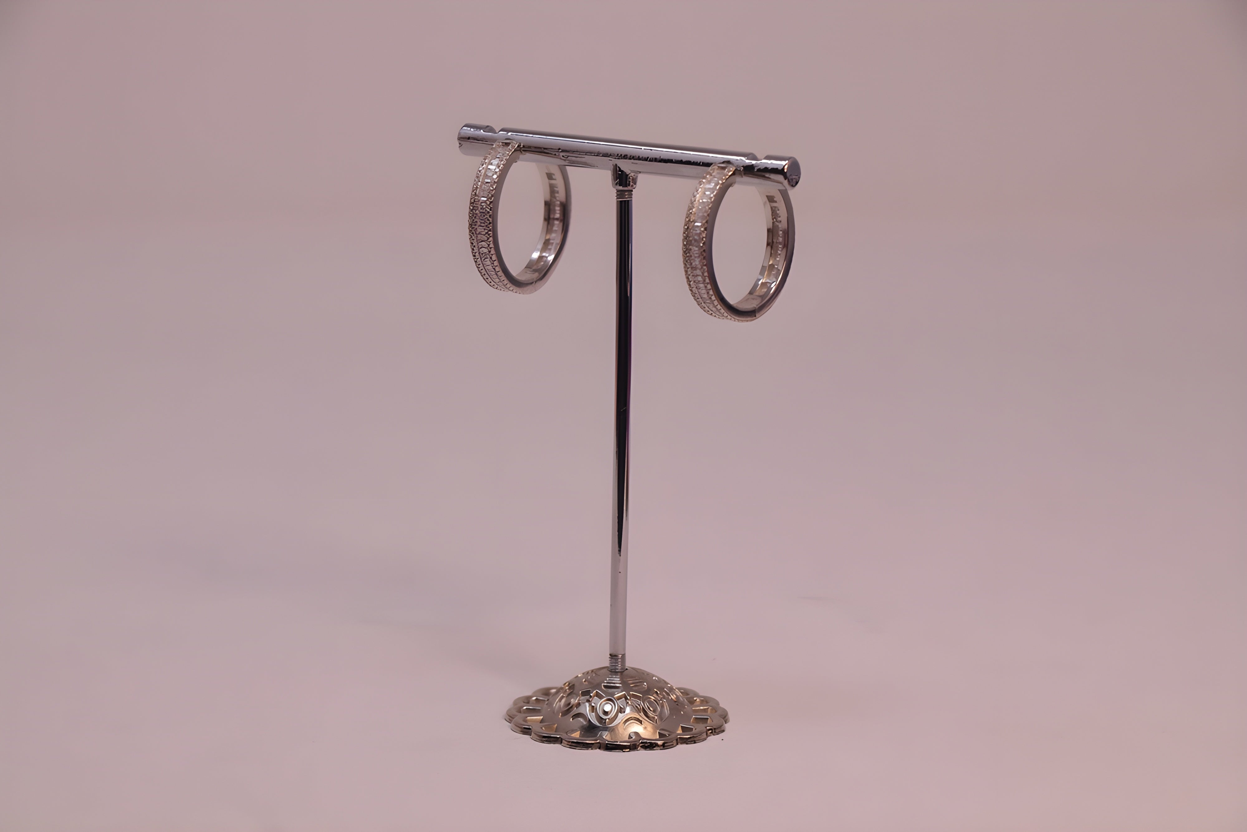 VeeLux Premium Sparkle Sterling Silver Loop Earrings