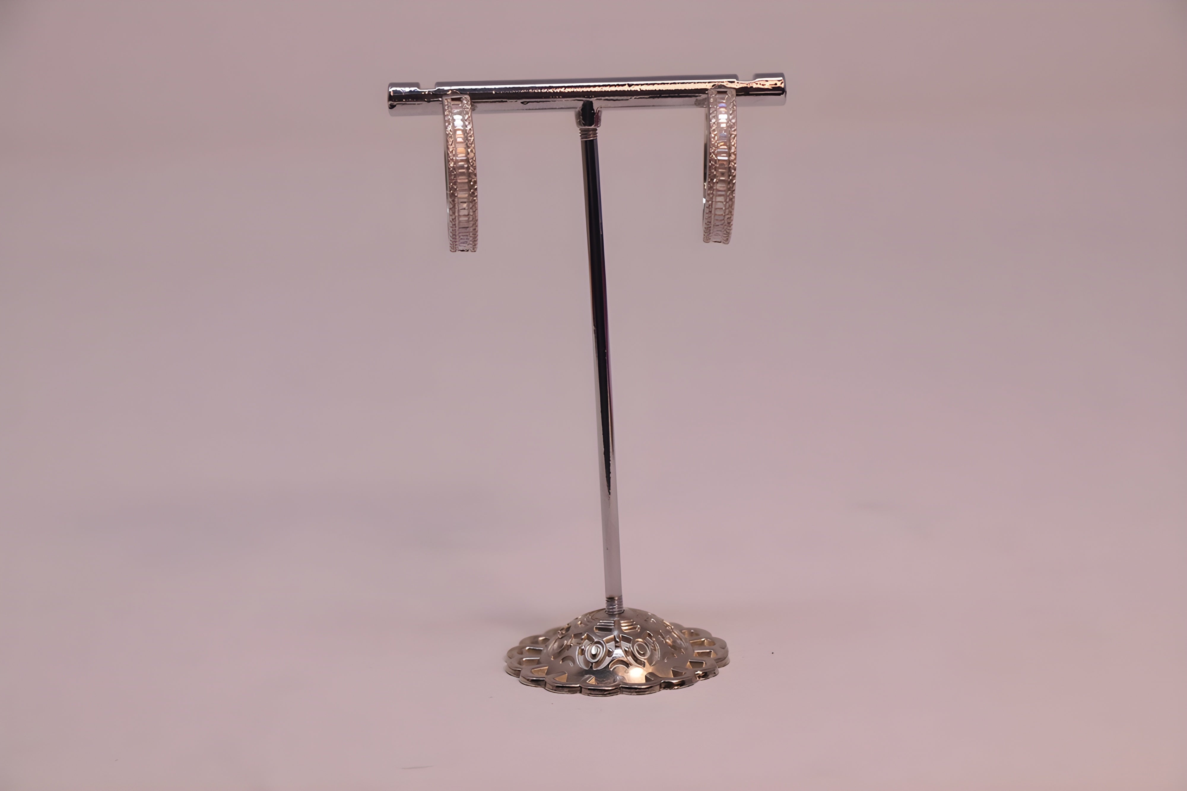 VeeLux Premium Sparkle Sterling Silver Loop Earrings