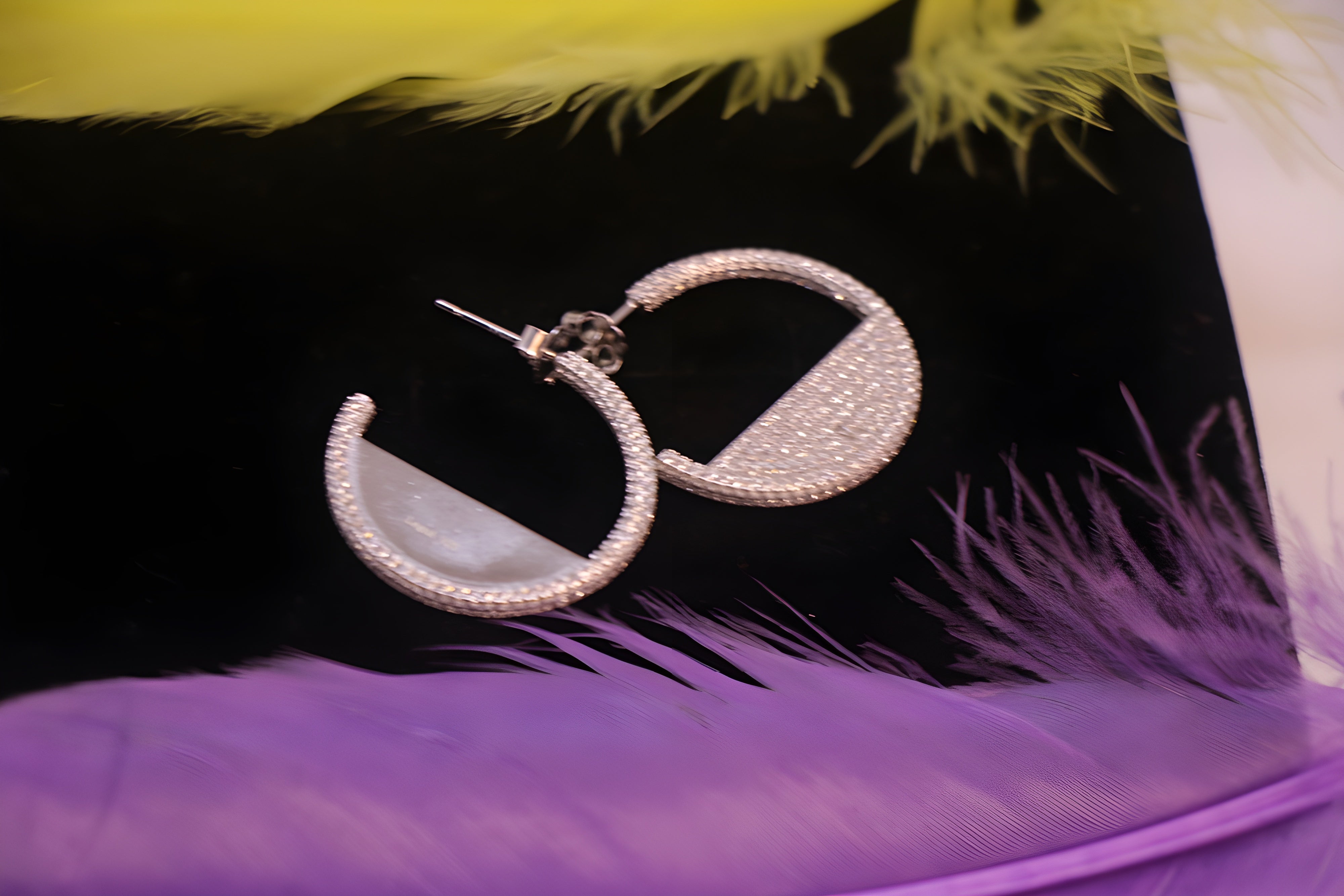 Serenity Shimmer Sterling Silver Hoop Earrings