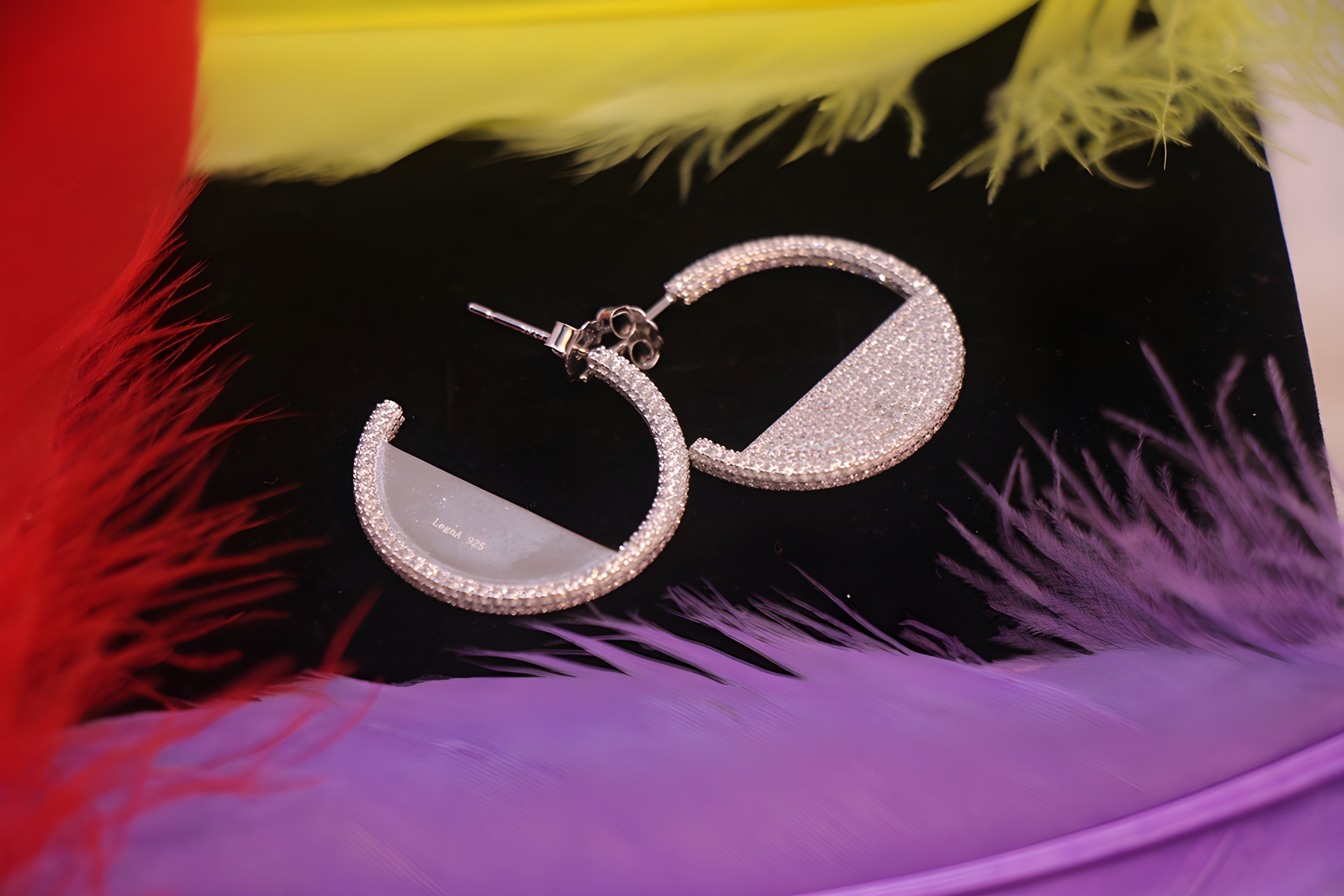 Serenity Shimmer Sterling Silver Hoop Earrings