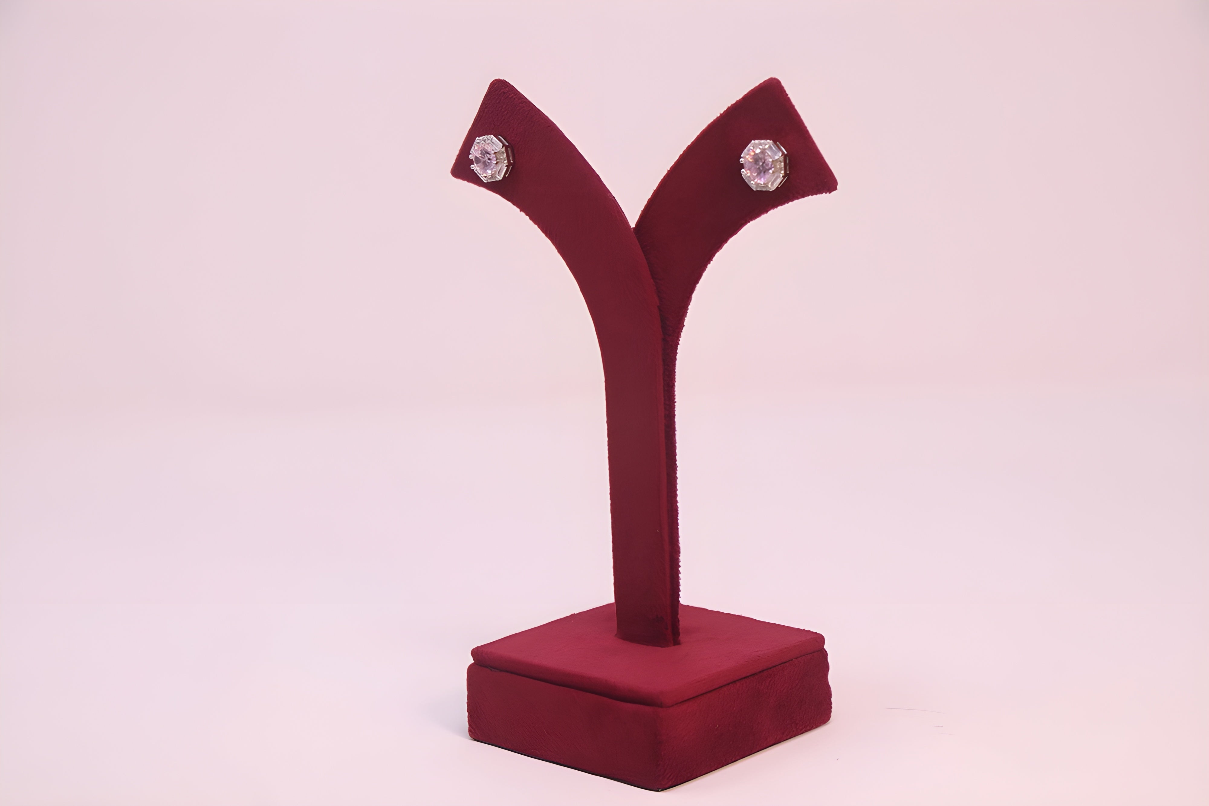 Golden Radiance Sterling Silver Earrings with Pretty Pink Crystal