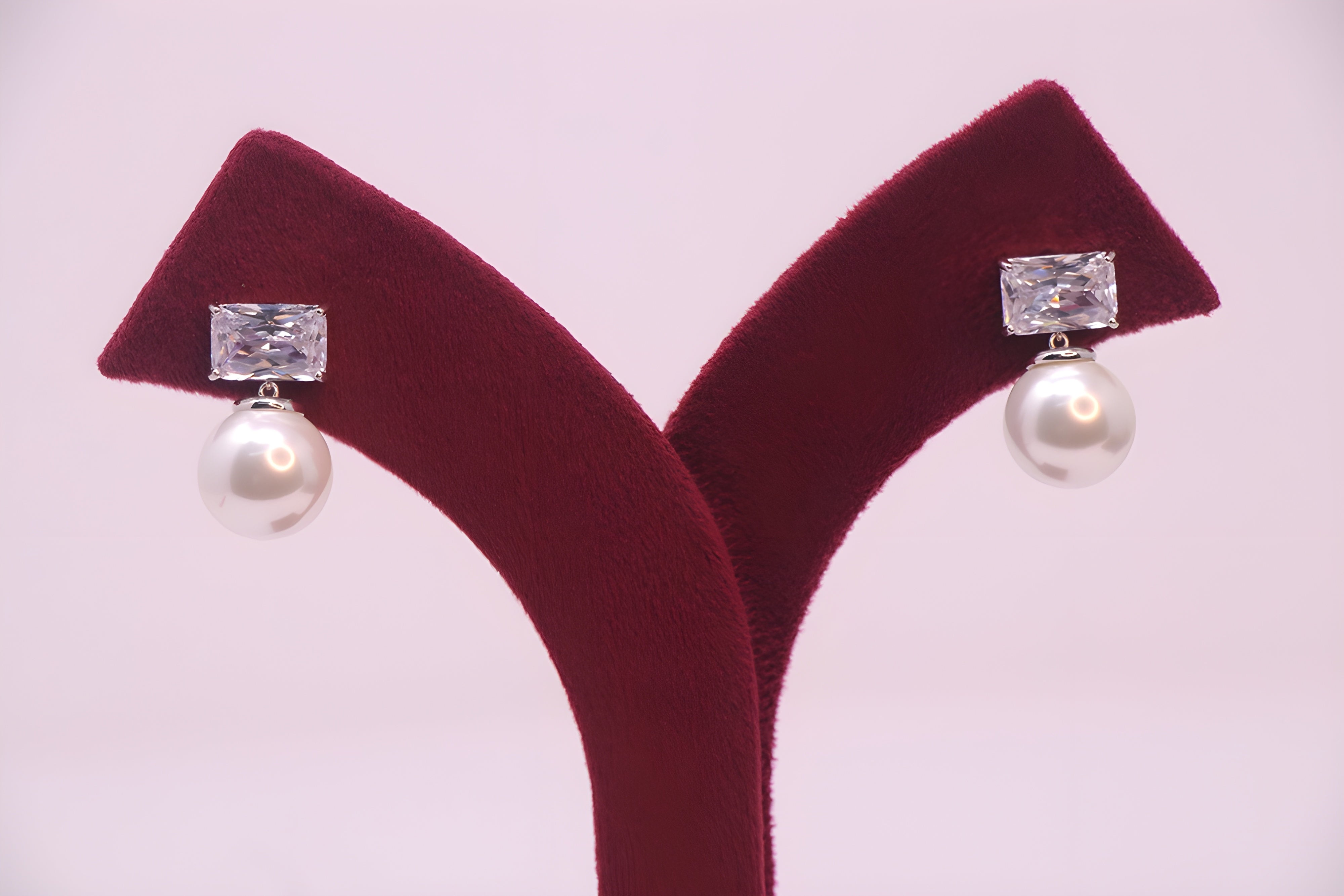 Golden Glow VeeLux Premium Crystal Pearl Earrings