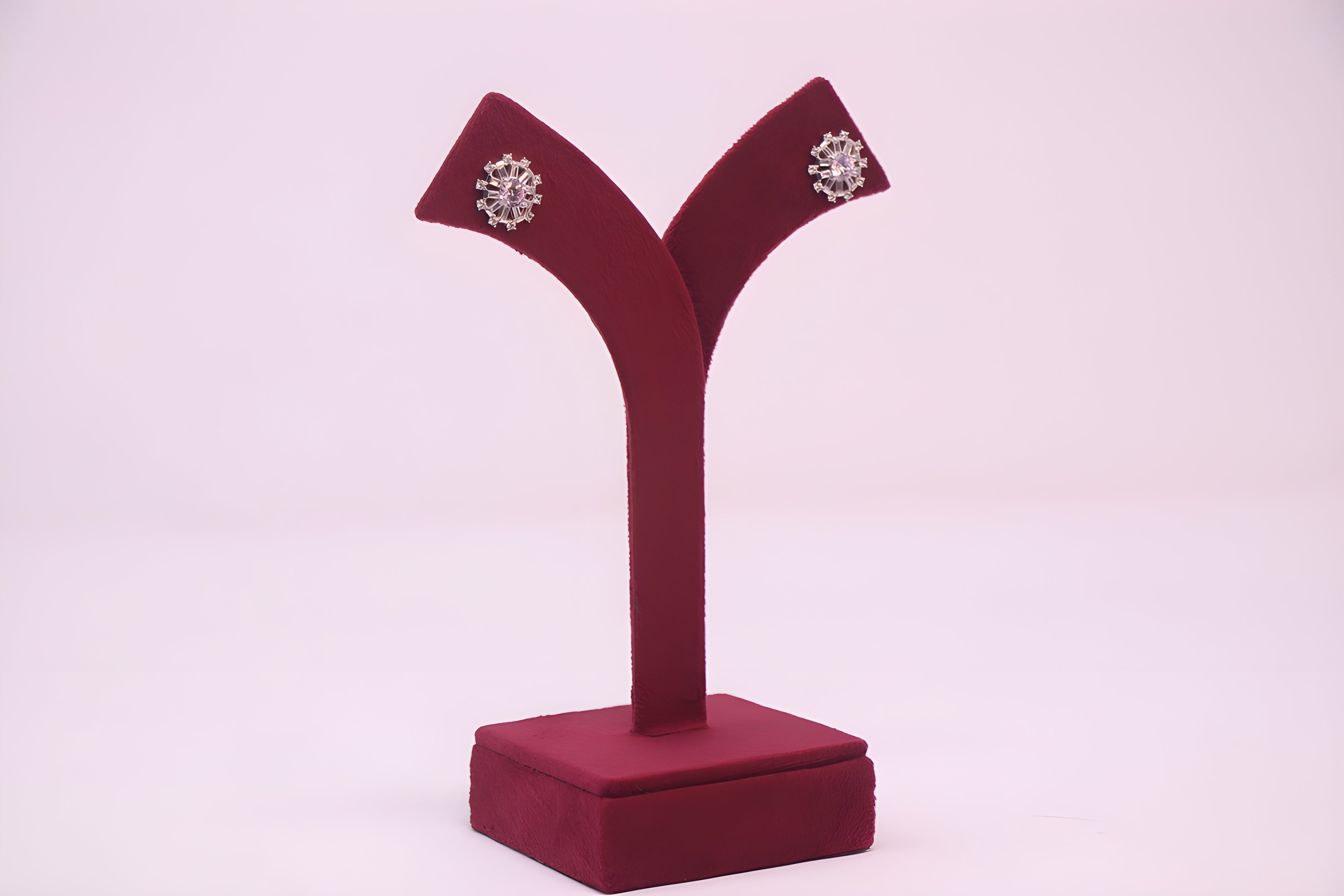 Pink Petal Symphony Sterling Silver VeeLux Premium Crystal Earrings