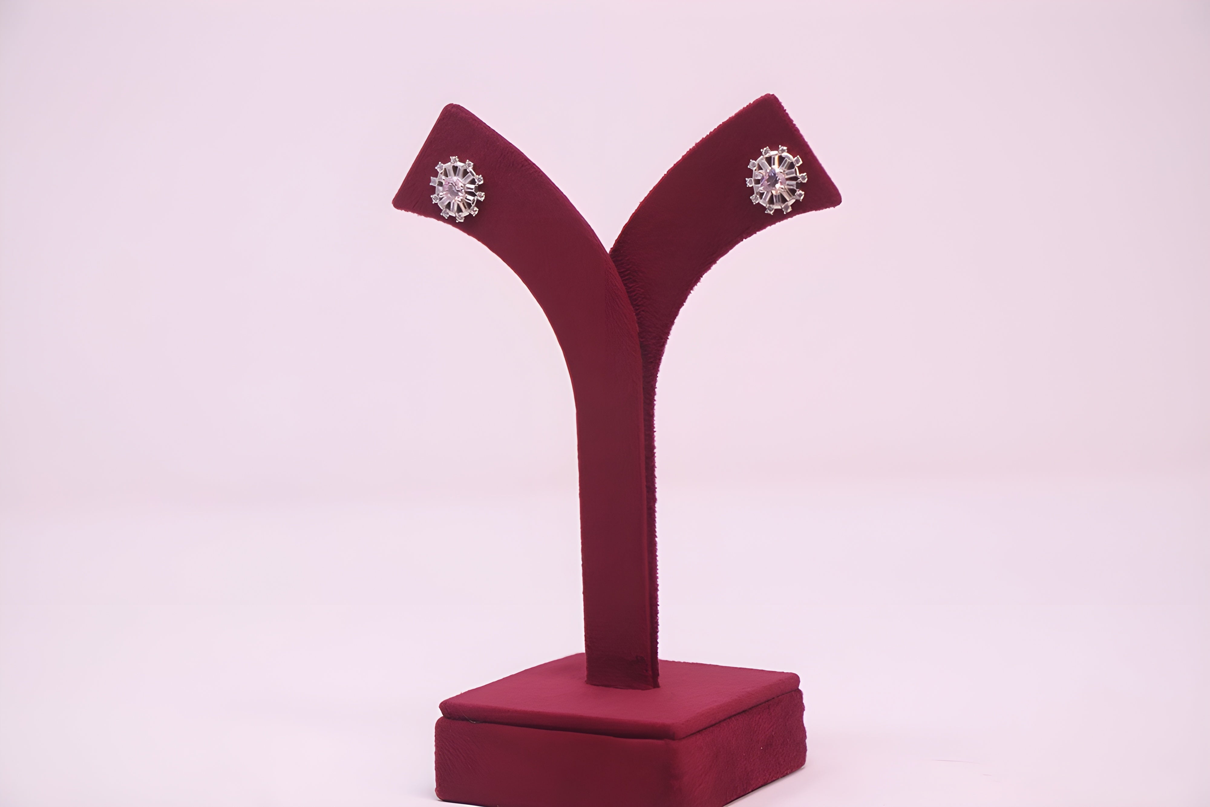 Pink Petal Symphony Sterling Silver VeeLux Premium Crystal Earrings