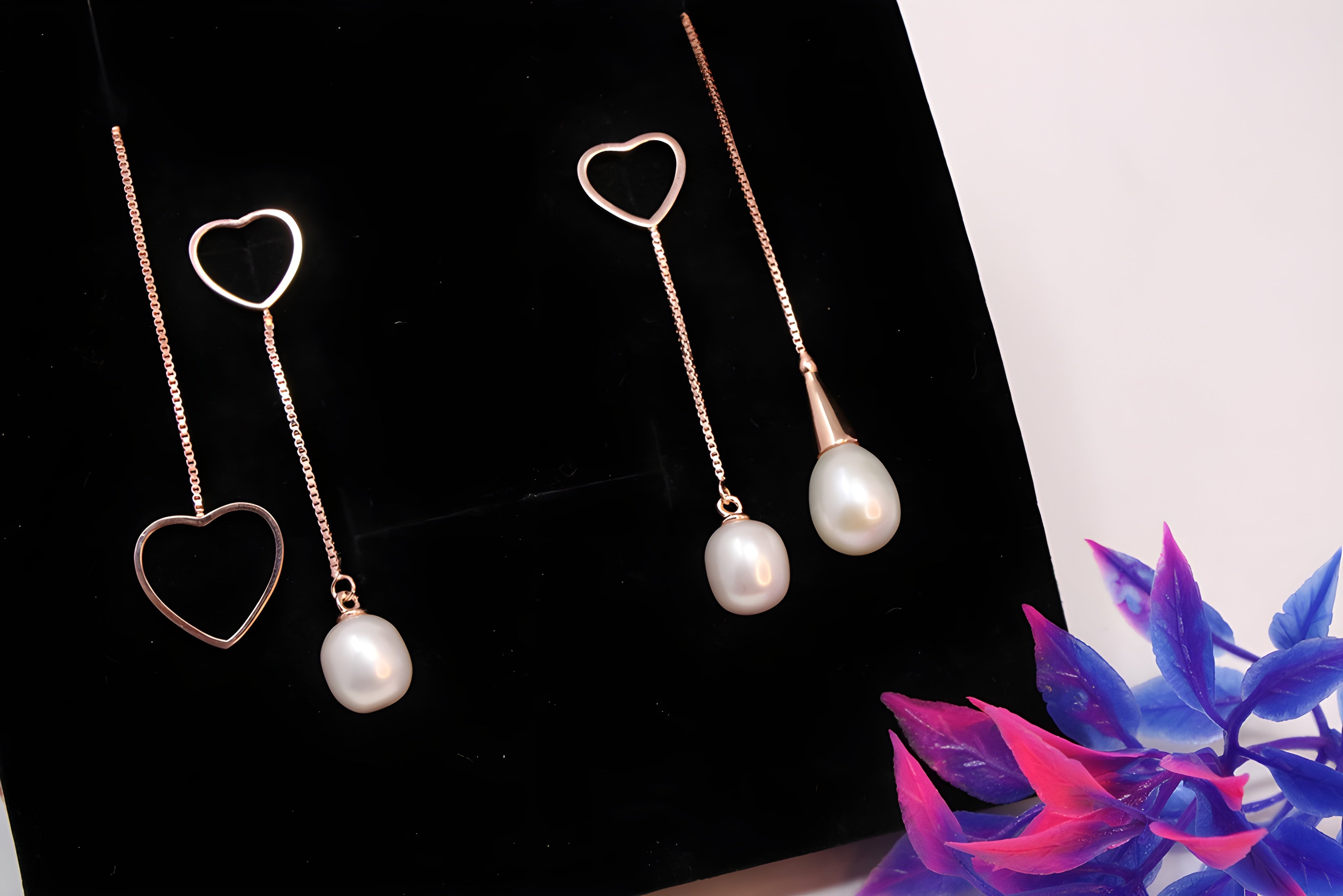 Golden Serenade Sterling Silver Pendant Set with Drop-Shaped Artificial Pearls