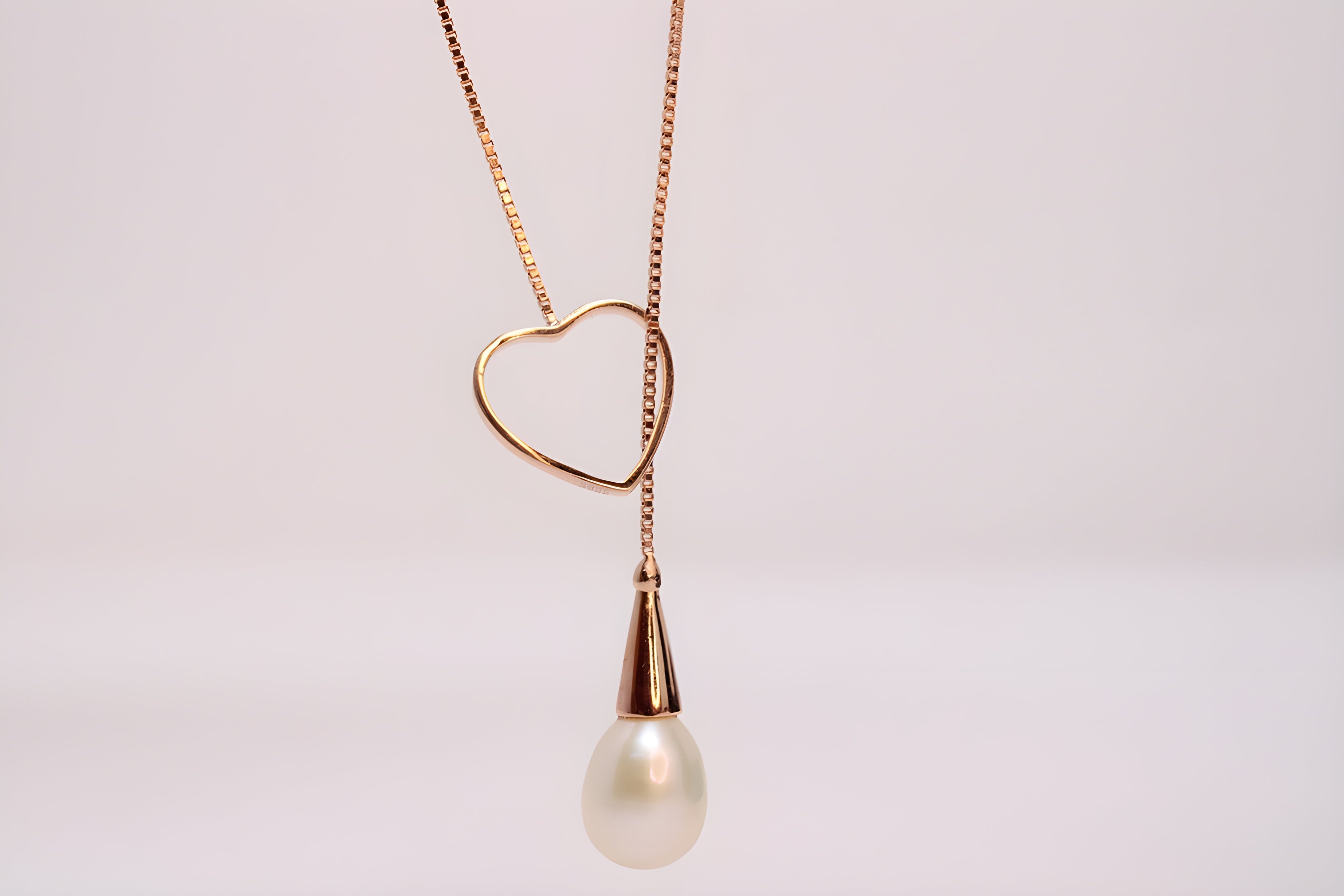 Golden Serenade Sterling Silver Pendant Set with Drop-Shaped Artificial Pearls