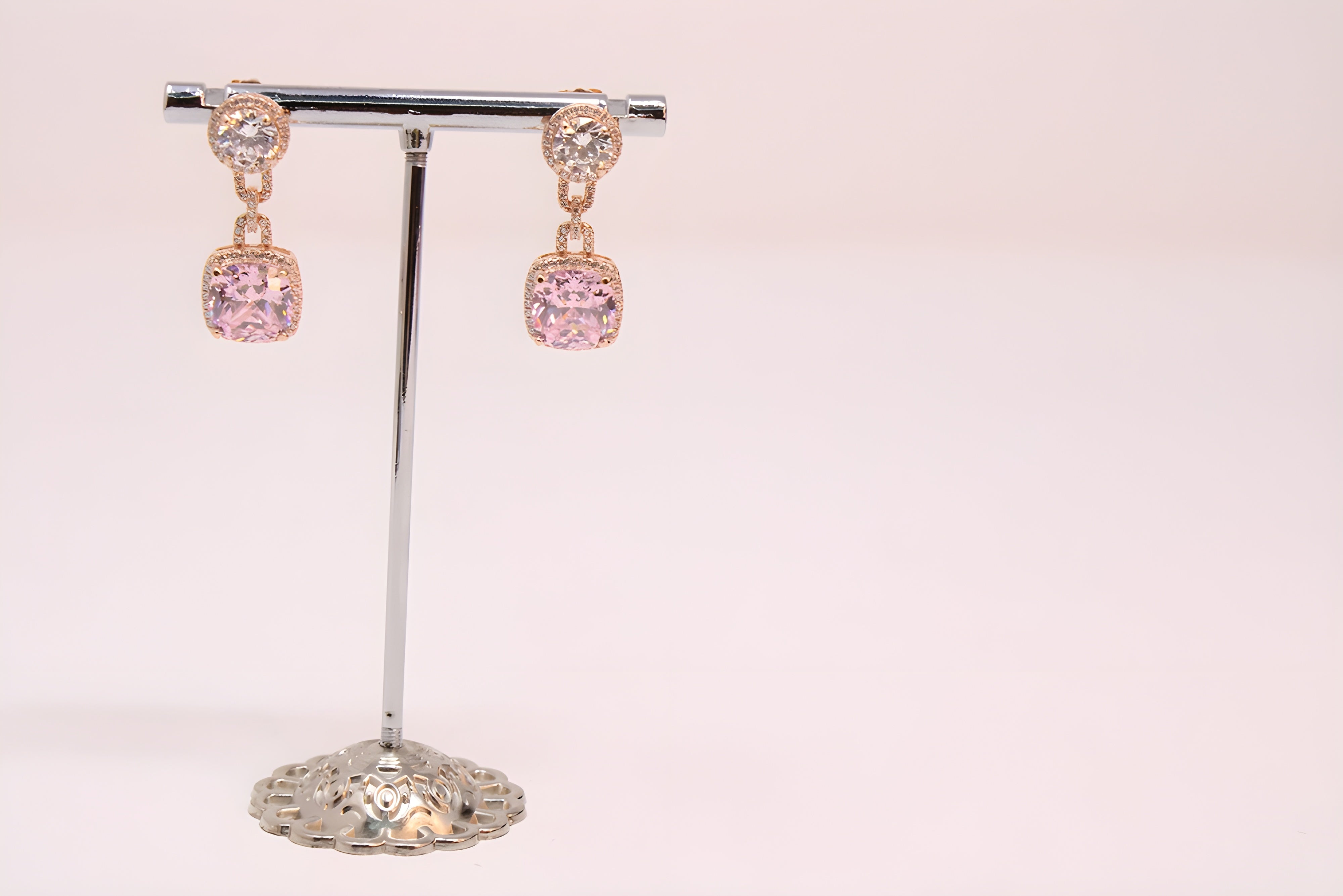 Pink Petal Radiance 92.5 Sterling Silver Earrings