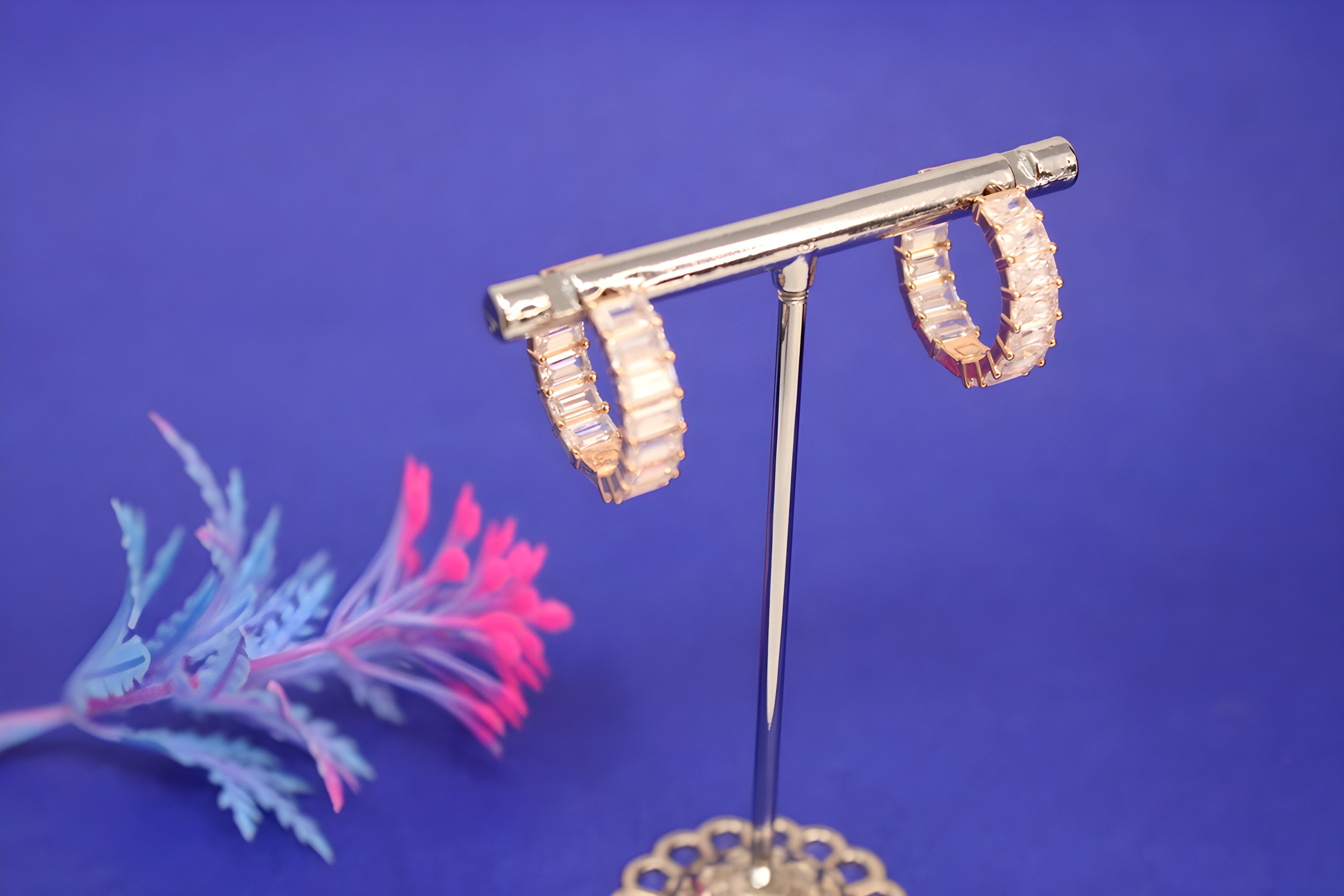 VeeLux Crystal Gold Radiance Earrings