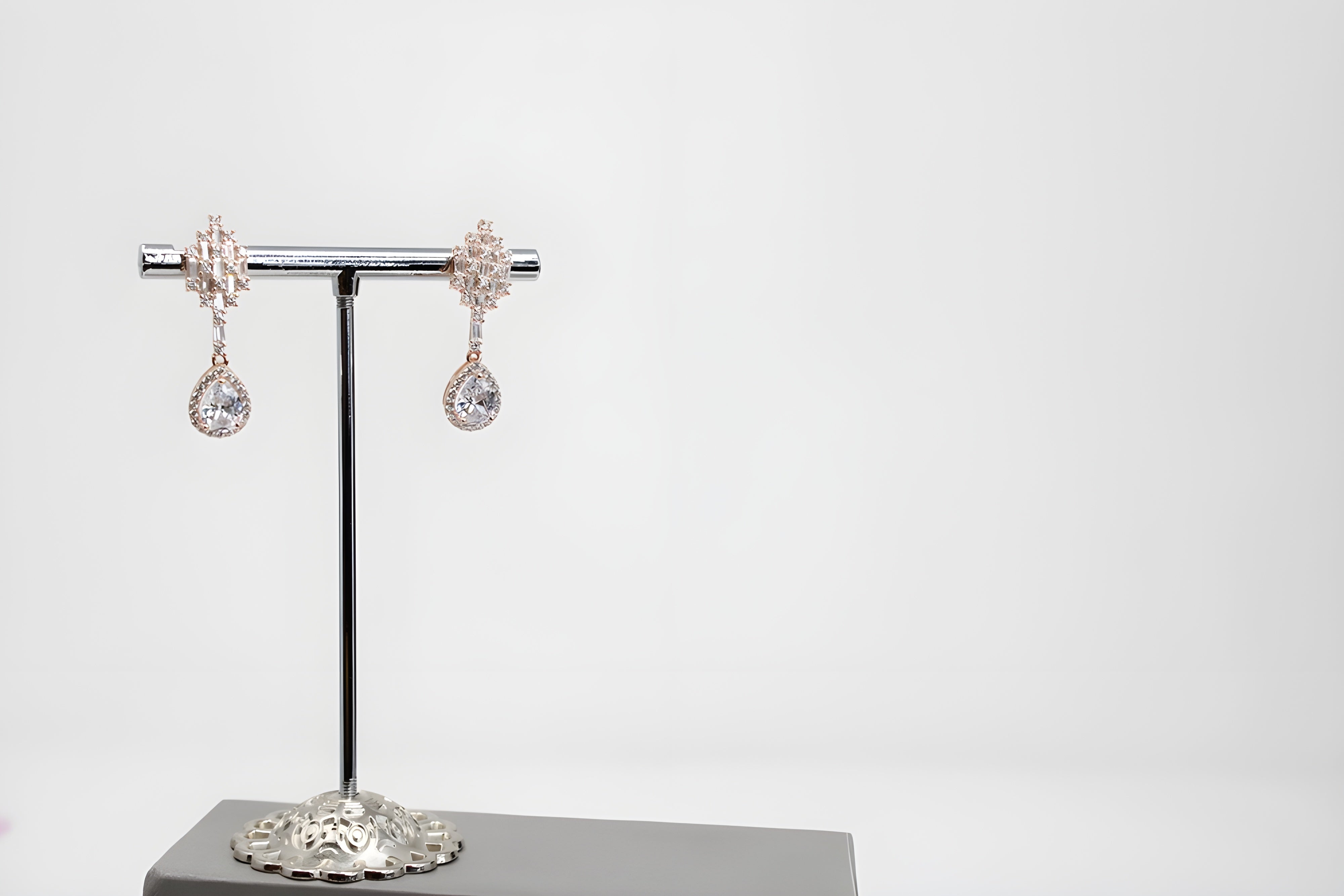 VeeLux Premium Silver Sparkle Earrings