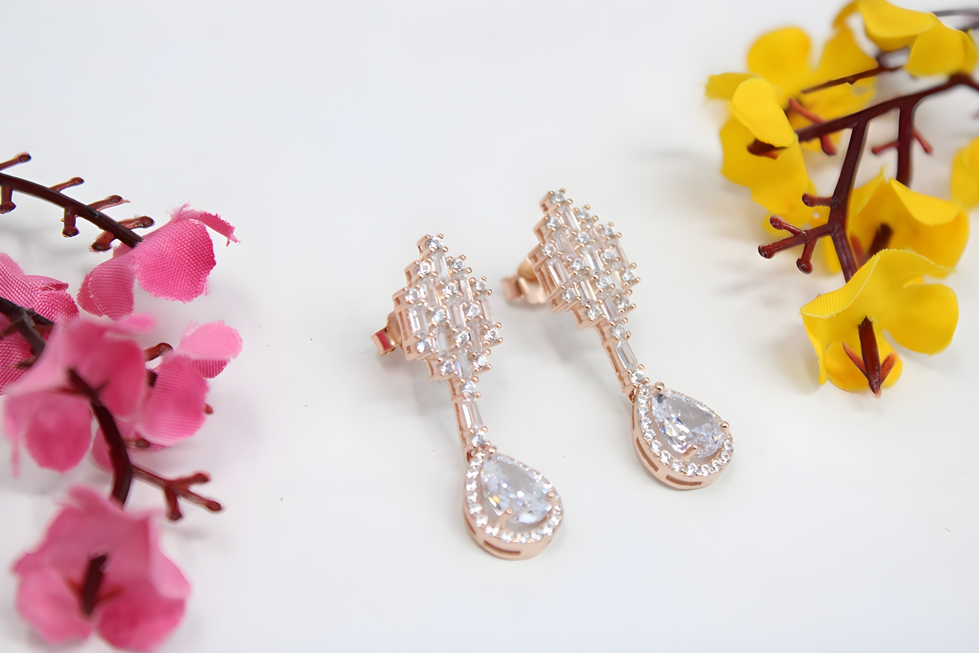 VeeLux Premium Silver Sparkle Earrings