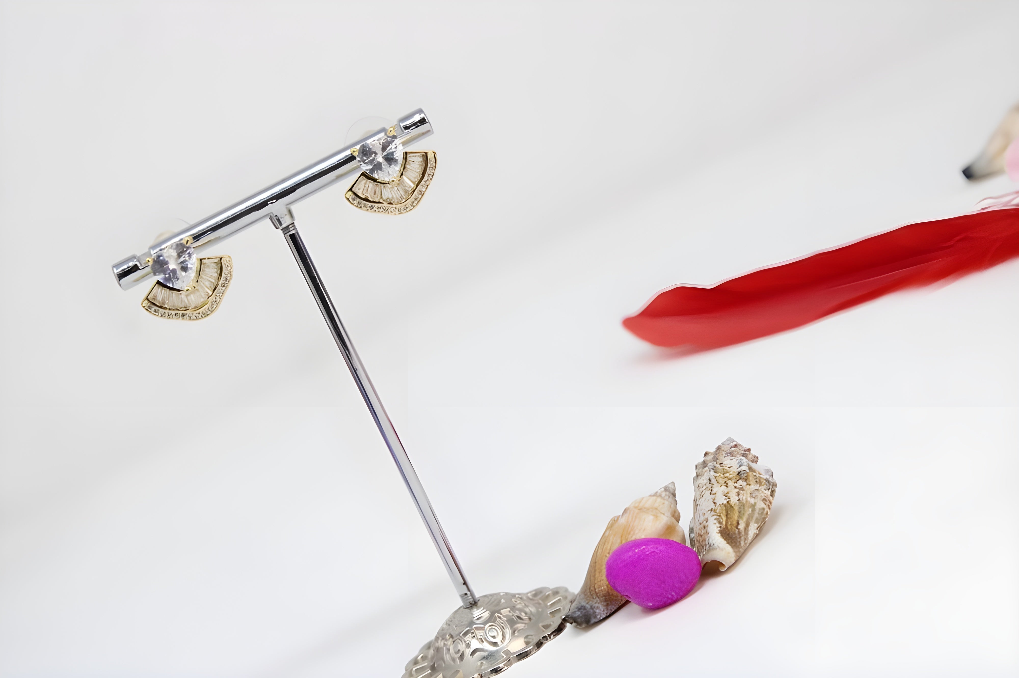 Diamond Heart and Butterfly Earrings