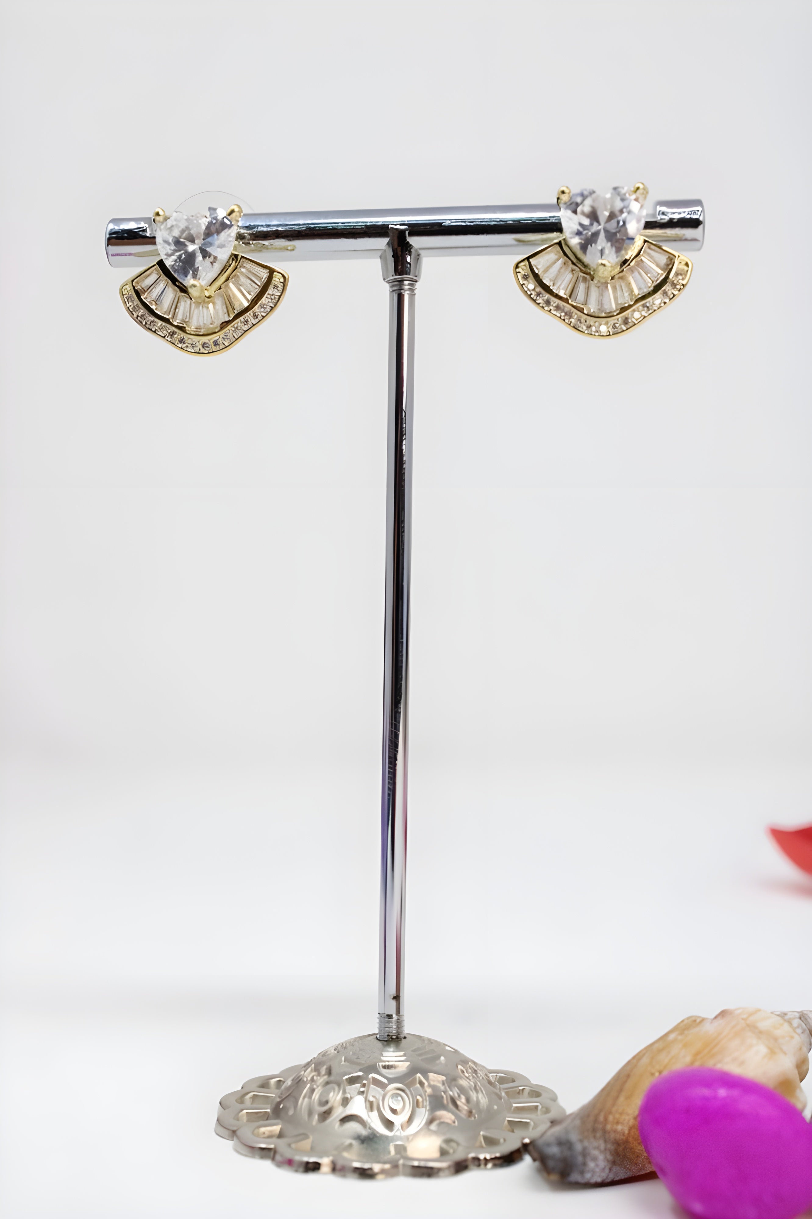 Diamond Heart and Butterfly Earrings