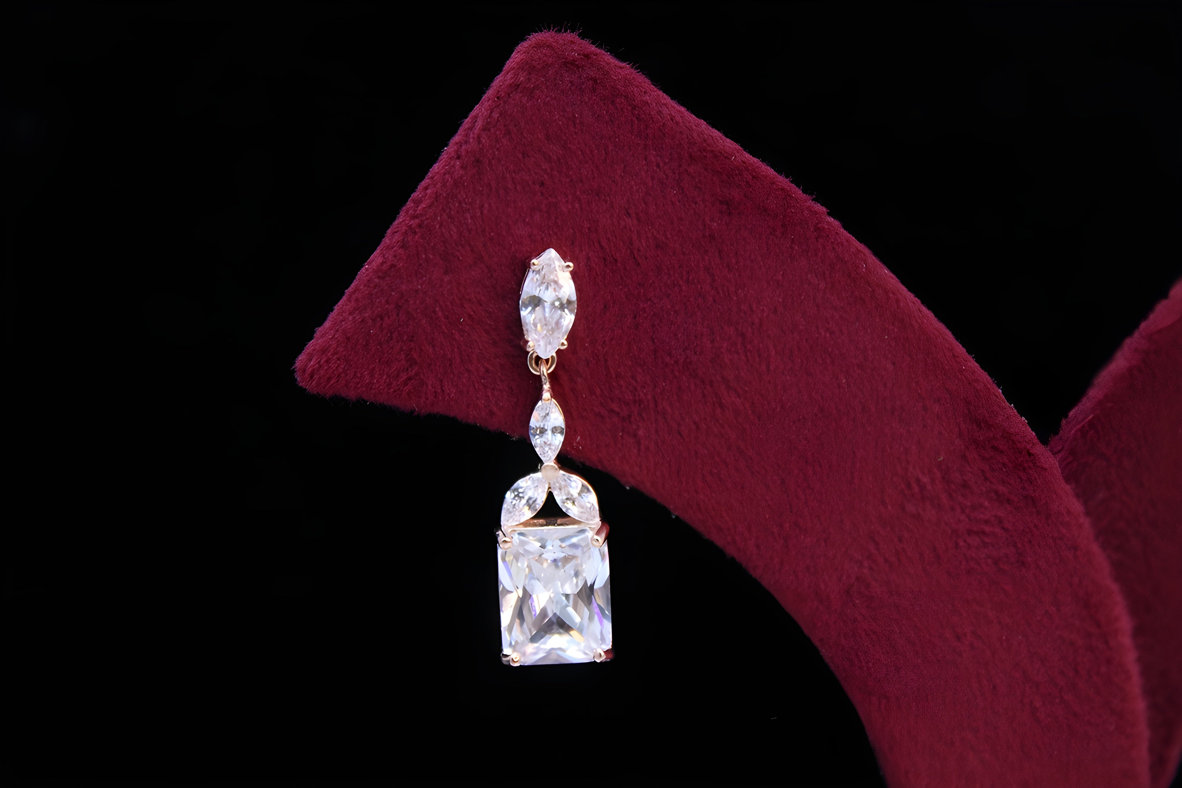 Golden Elegance 92.5 Sterling Silver VeeLux Premium Earrings