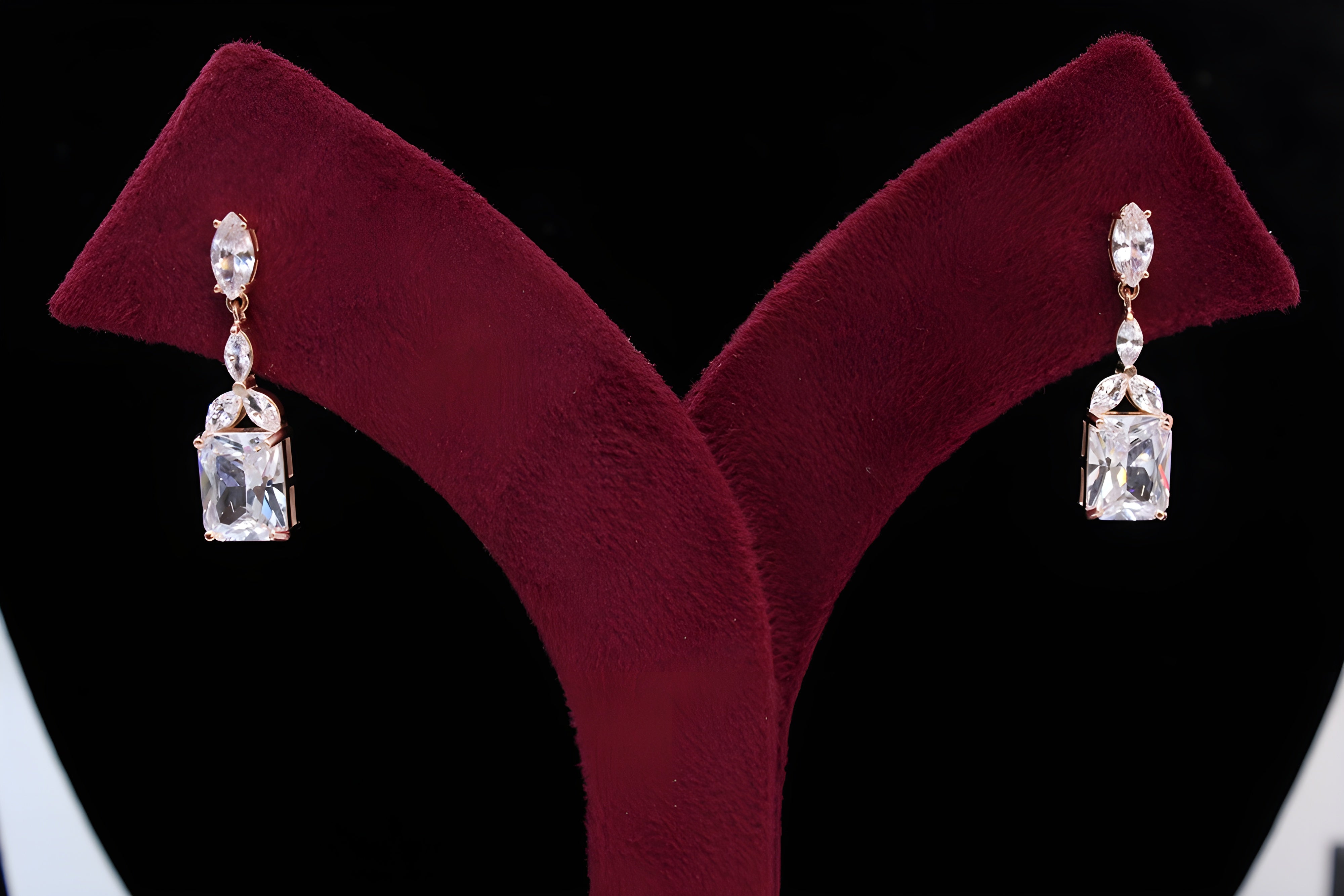 Golden Elegance 92.5 Sterling Silver VeeLux Premium Earrings
