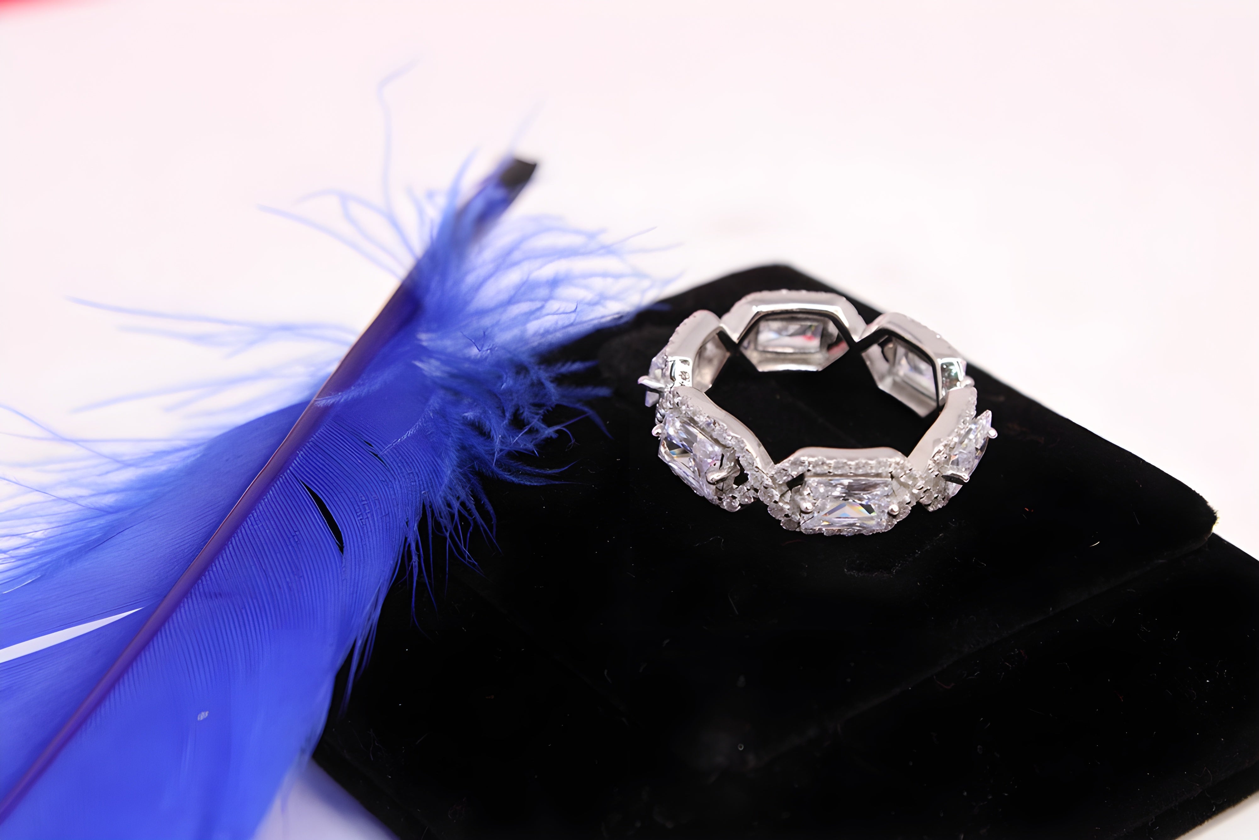 Sterling Silver Sparkle VeeLux Premium Crystal Ring