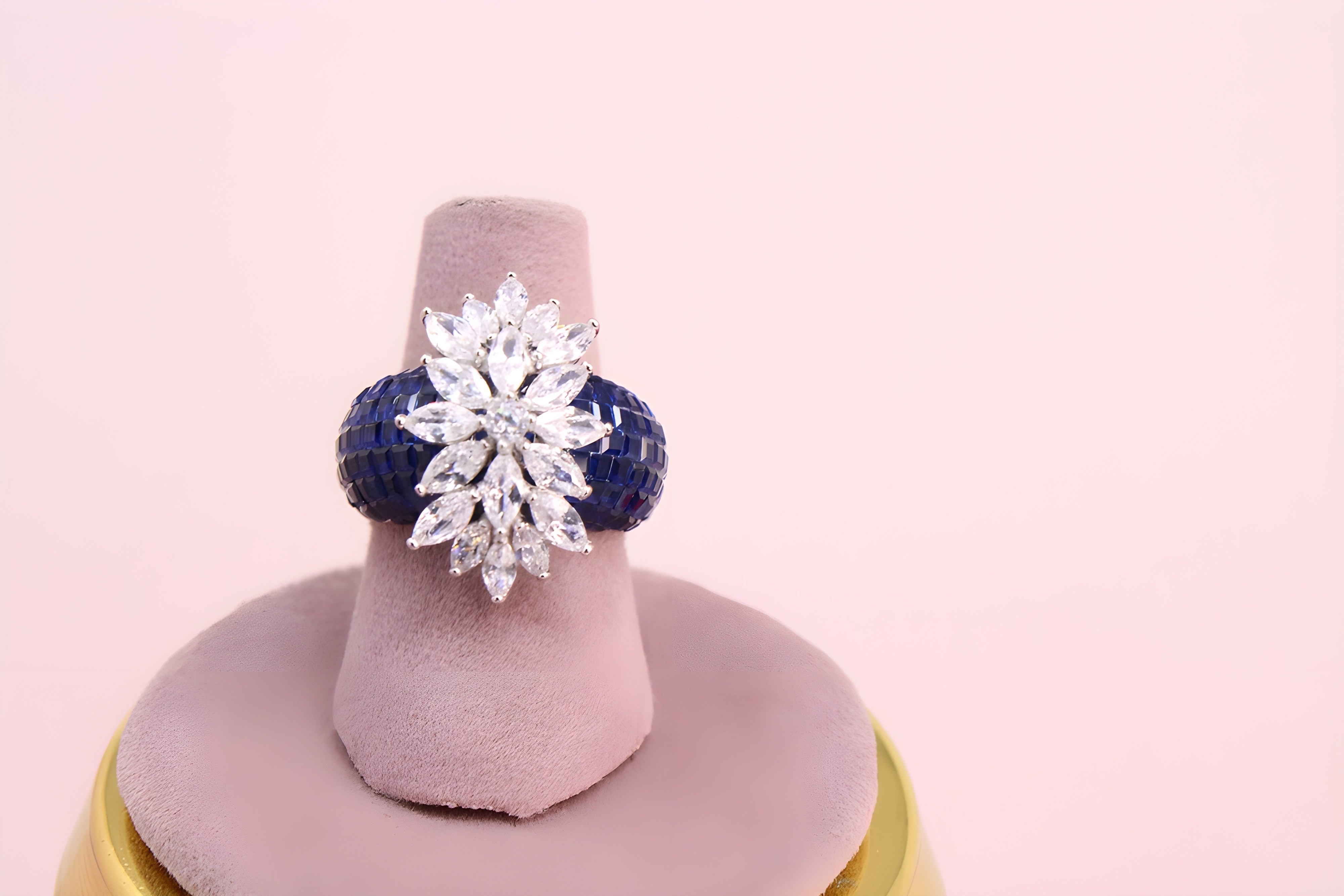 Sapphire Blossom Sterling Silver Ring