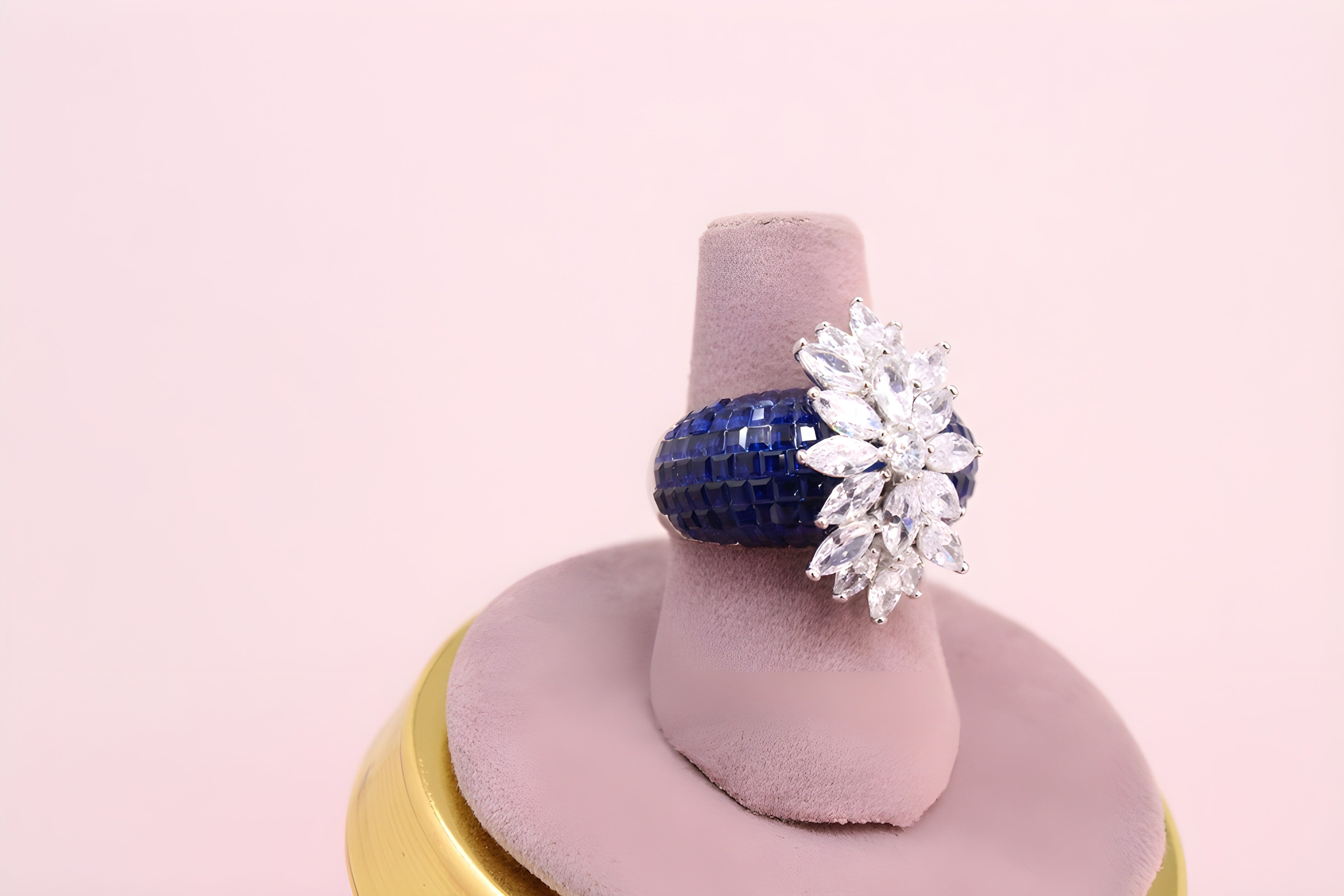 Sapphire Blossom Sterling Silver Ring