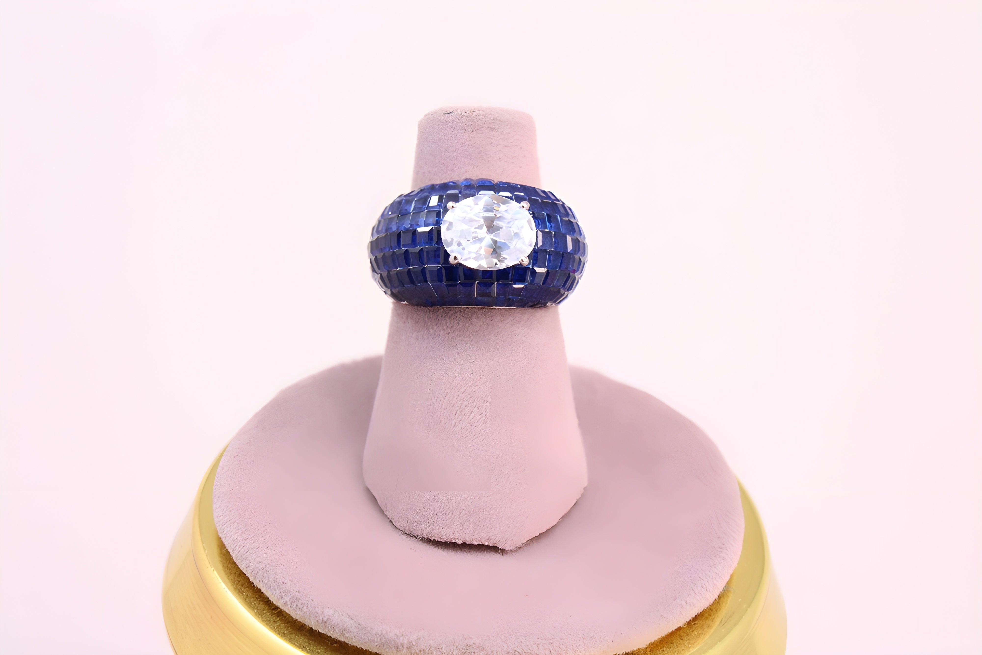 Sterling Silver Azure VeeLux Premium Crystal Ring