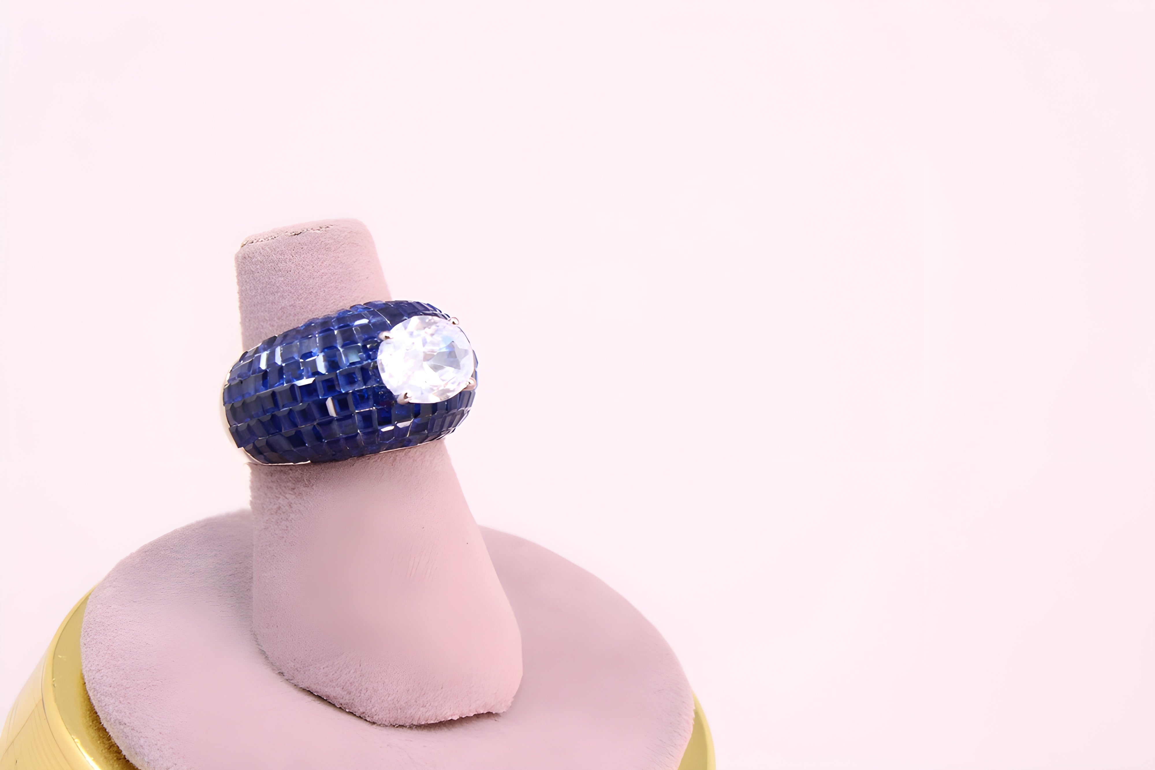 Sterling Silver Azure VeeLux Premium Crystal Ring