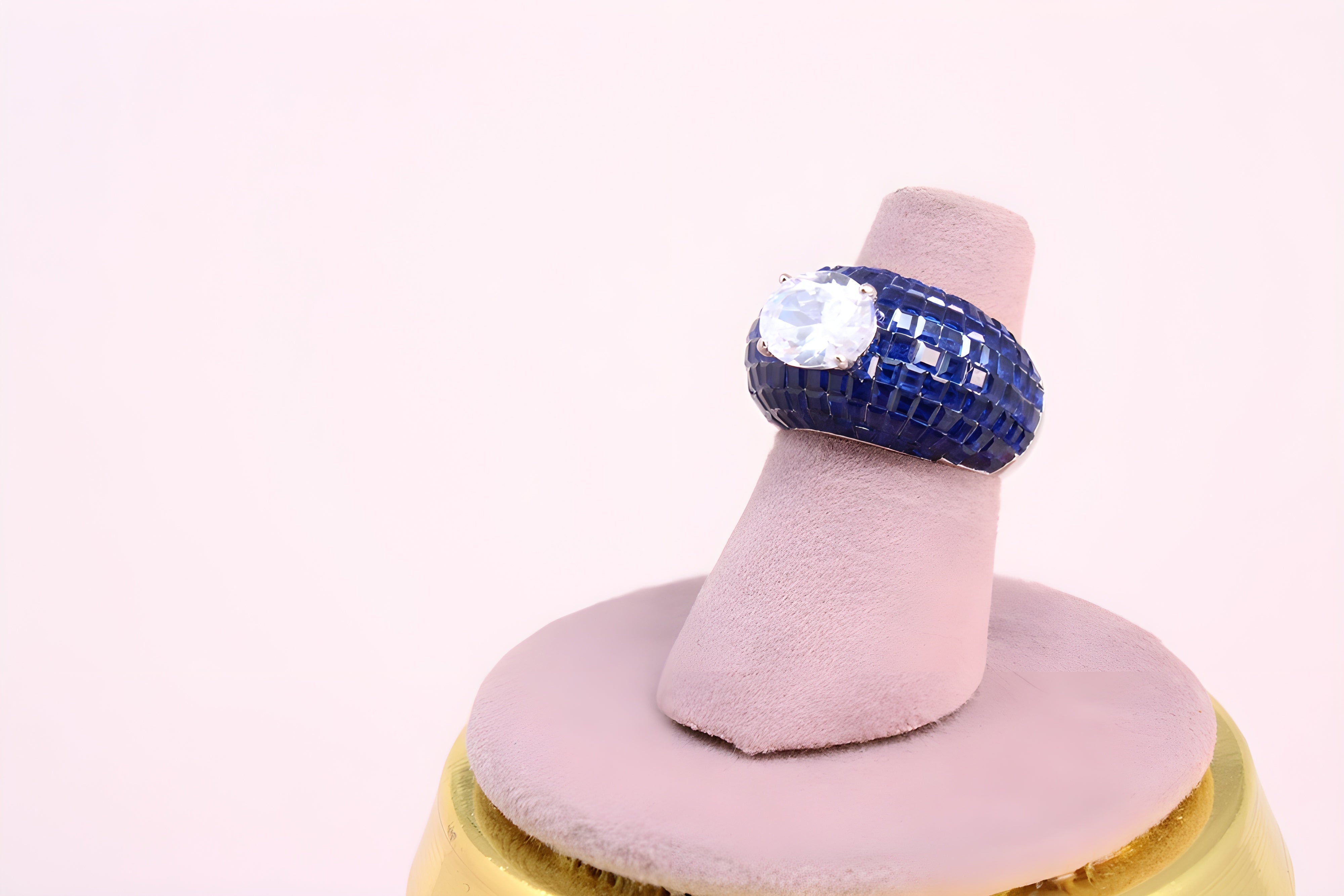 Sterling Silver Azure VeeLux Premium Crystal Ring